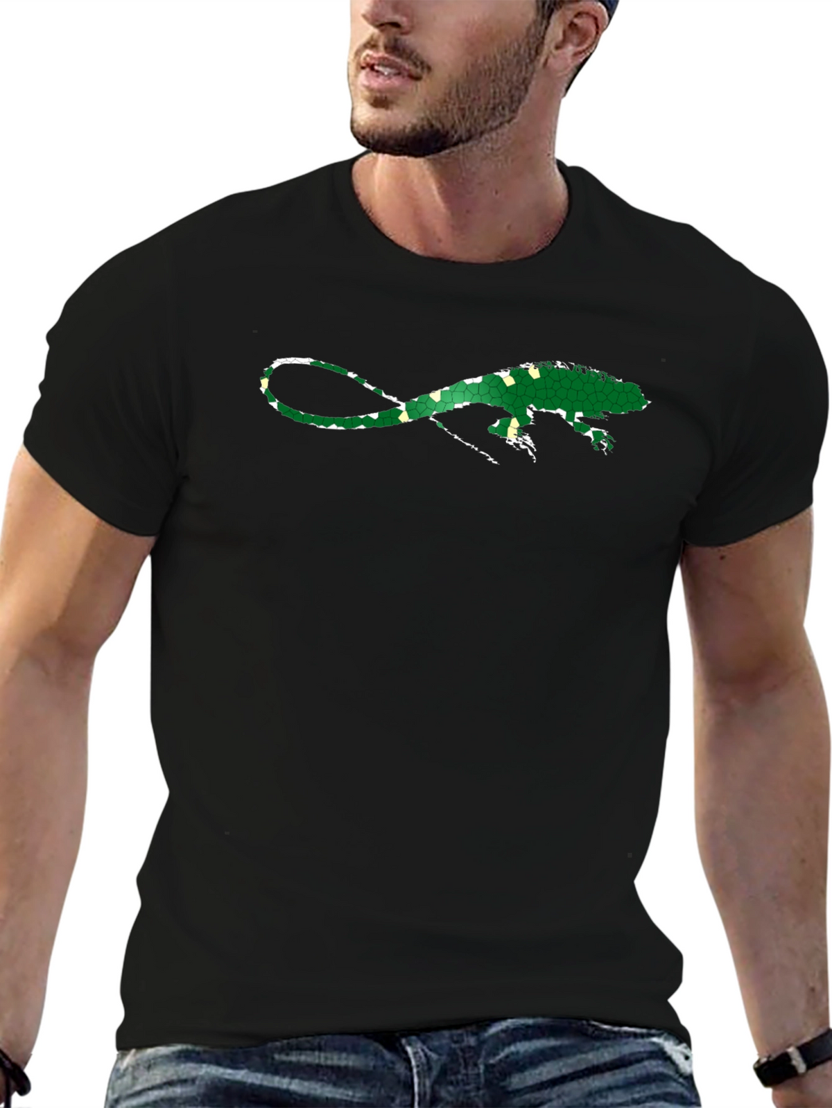 Iguana Graphic Tee - Mens Black T-Shirt