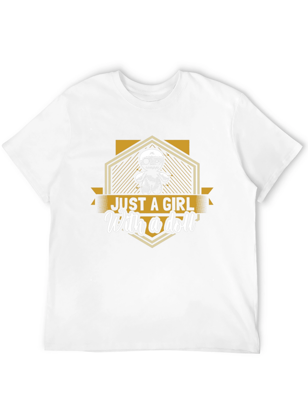 Just A Girl With A Doll Black Graphic T-Shirt