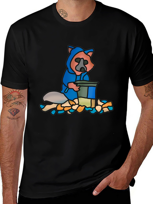 Raccoon Hoodie T-Shirt - Cartoon Graphic