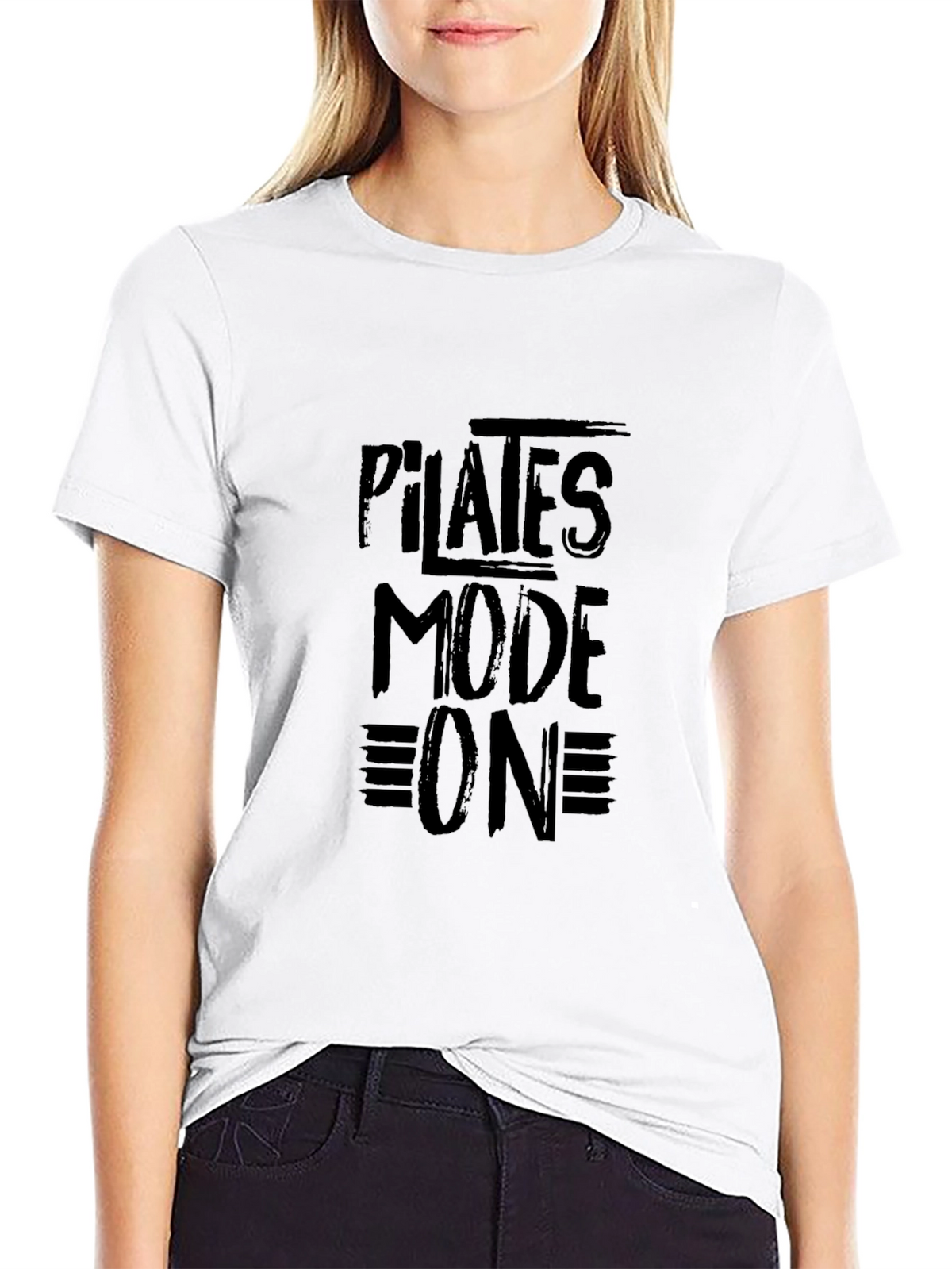 Pilates Mode On T-Shirt - Black Graphic Tee