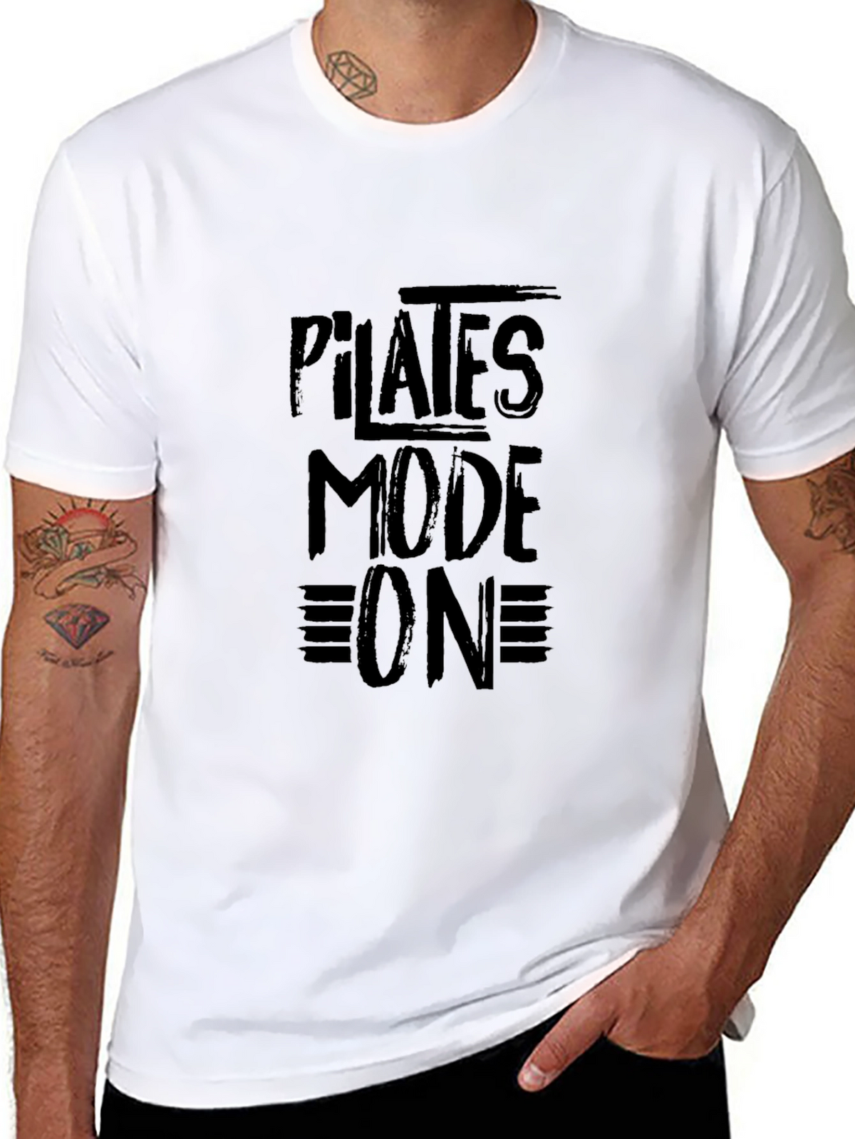 Pilates Mode On T-Shirt - Black Graphic Tee