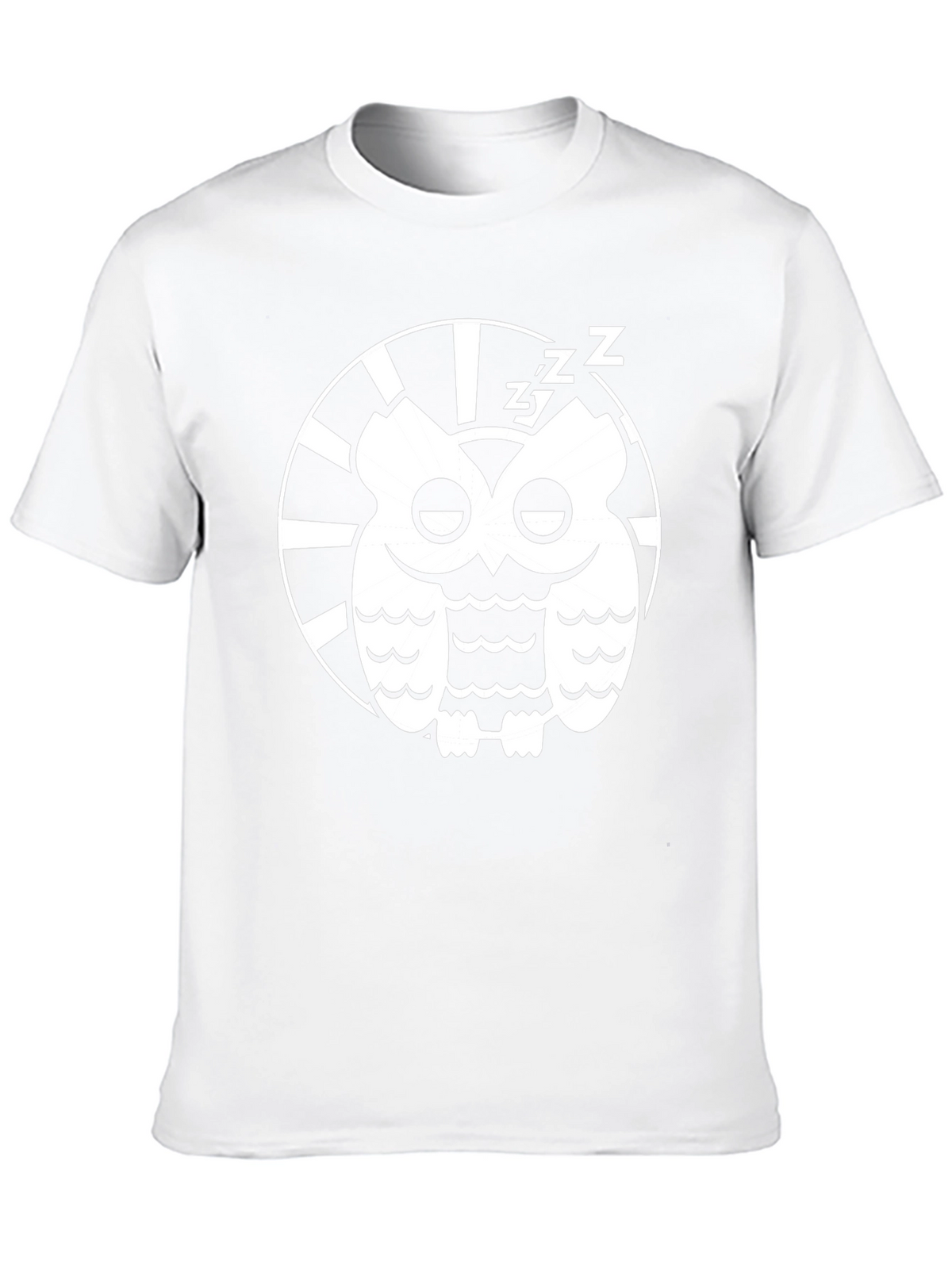 Sleepy Owl Graphic Tee - Black Cotton T-Shirt