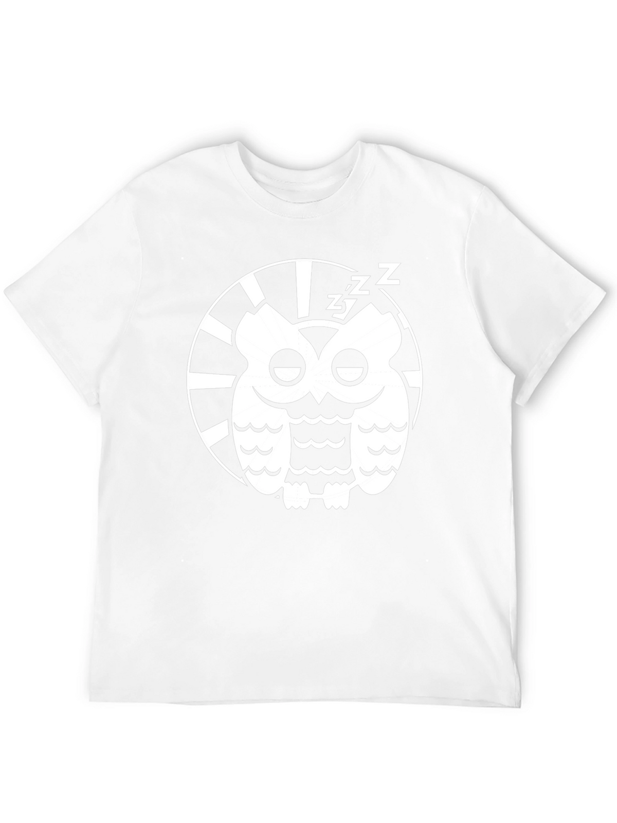 Sleepy Owl Graphic Tee - Black Cotton T-Shirt