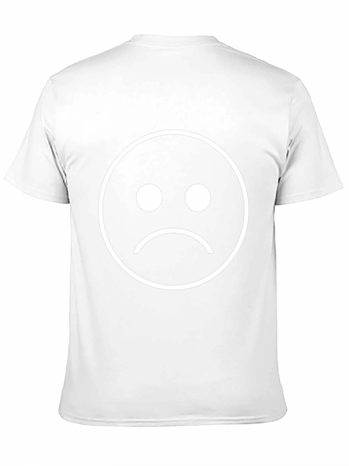 Sad Face Graphic Tee - Black Cotton Blend T-Shirt