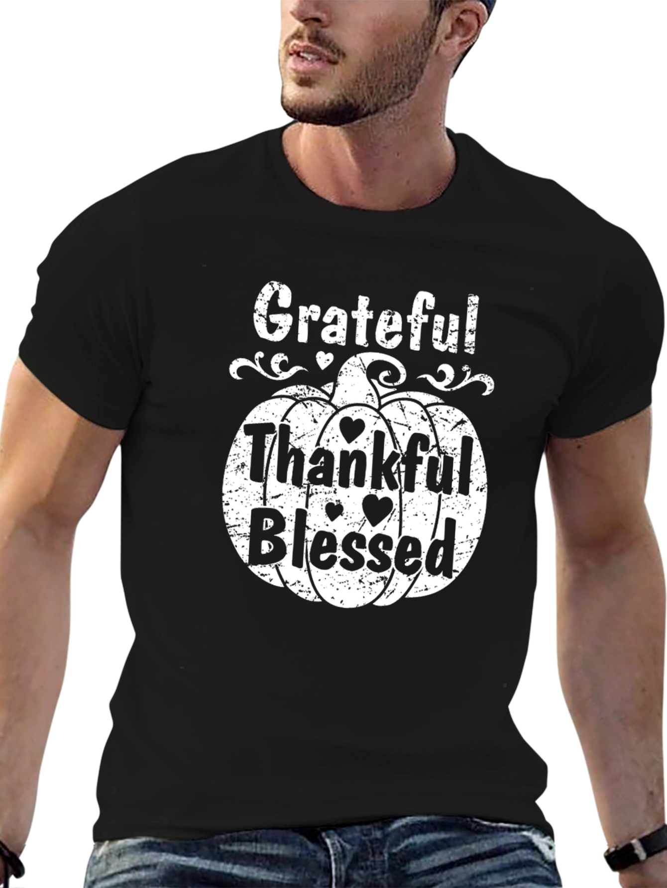 Grateful Thankful Blessed Pumpkin T-Shirt