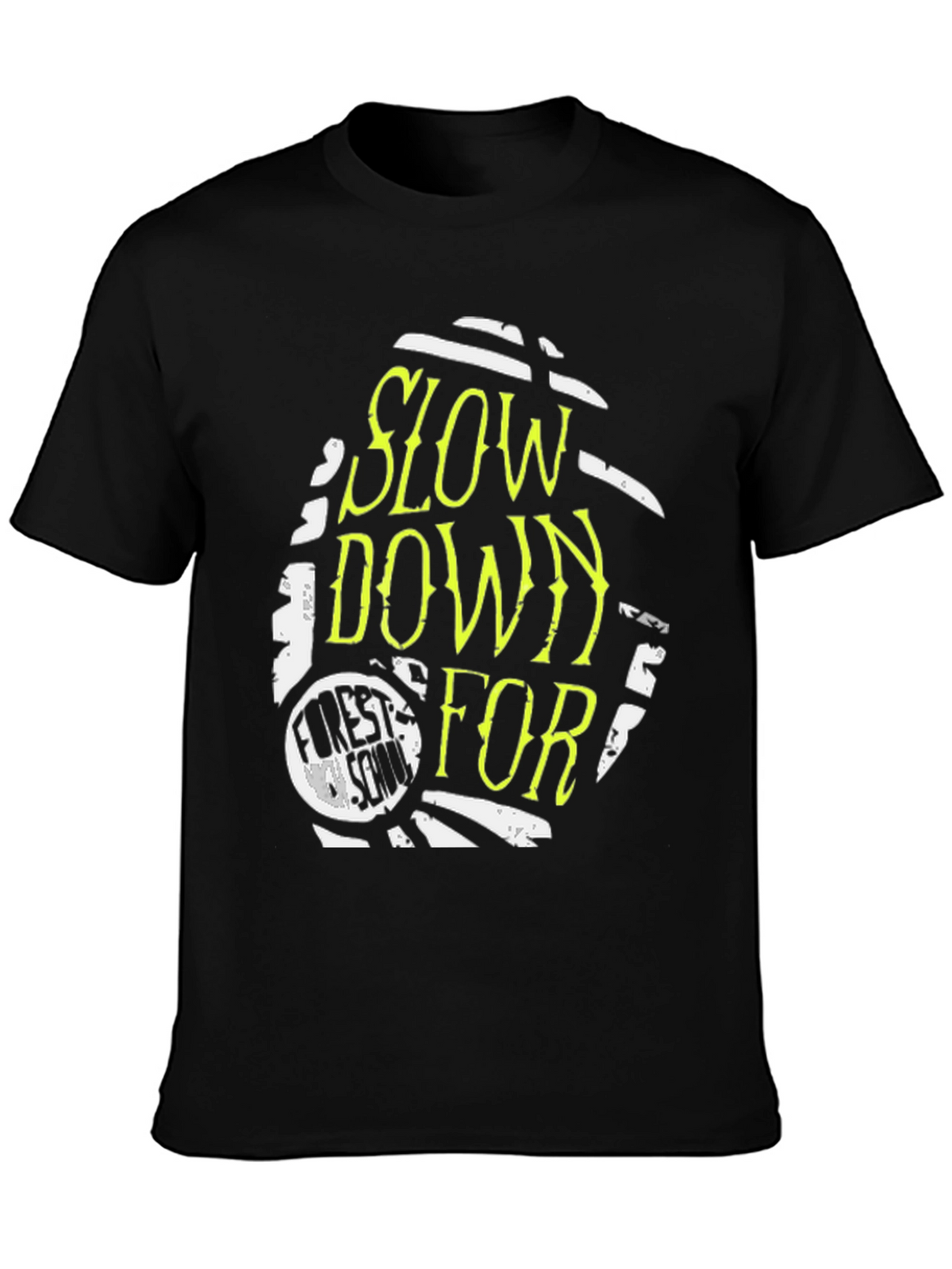 Slow Down for Forest School Black T-Shirt