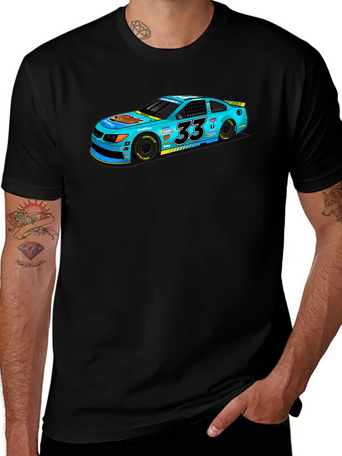 Racing Car Graphic Tee - Mens Black T-Shirt