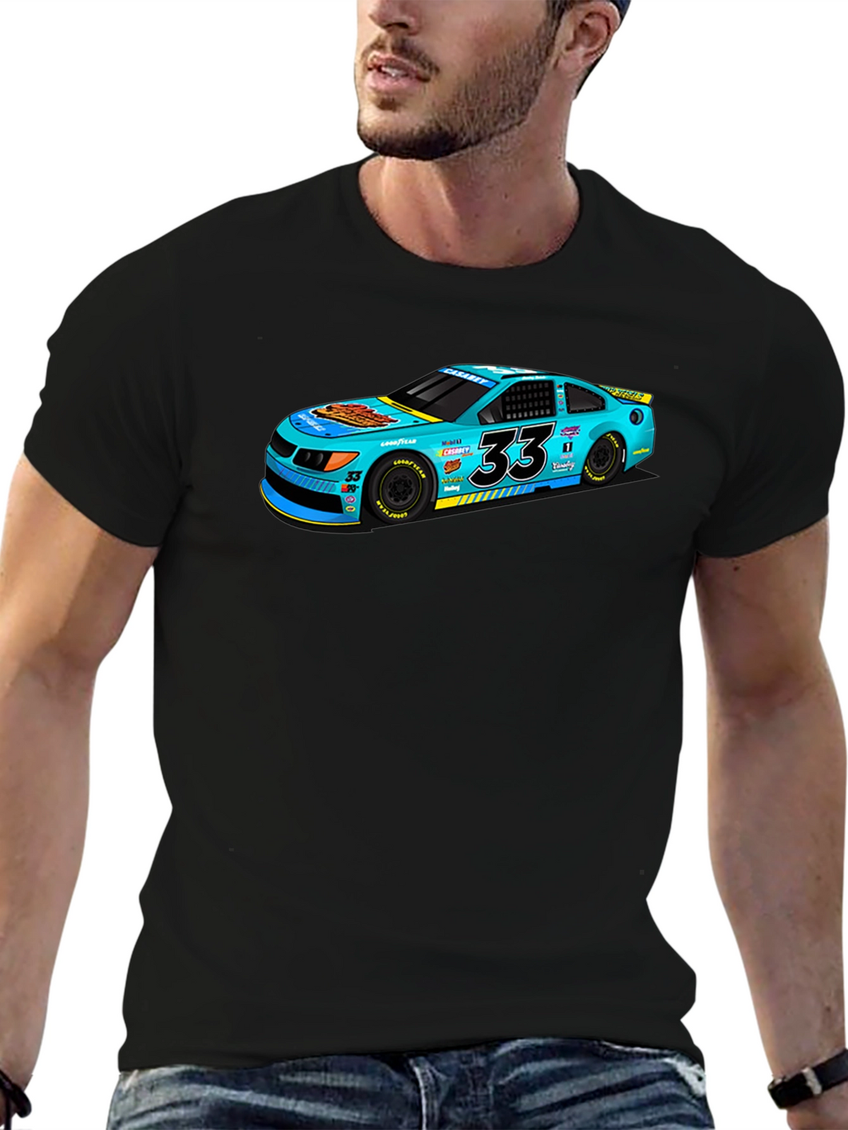 Racing Car Graphic Tee - Mens Black T-Shirt