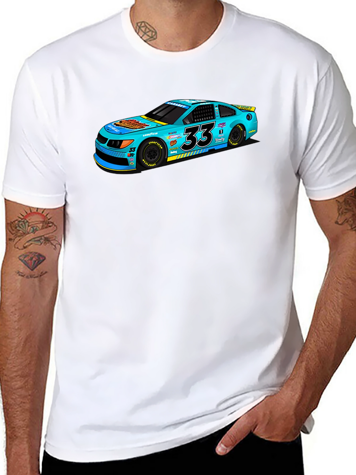 Racing Car Graphic Tee - Mens Black T-Shirt