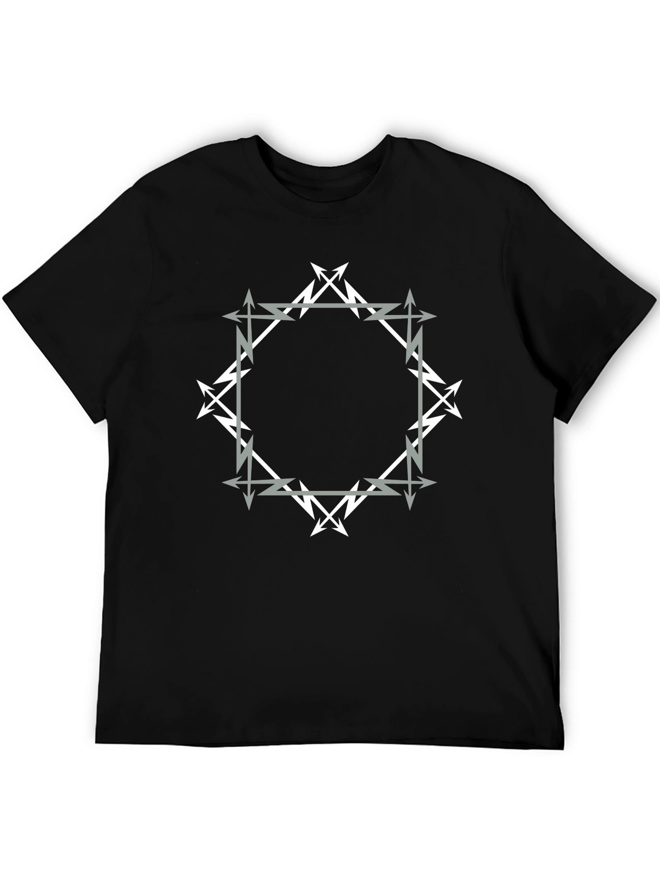 Geometric Arrow Graphic Black T-Shirt