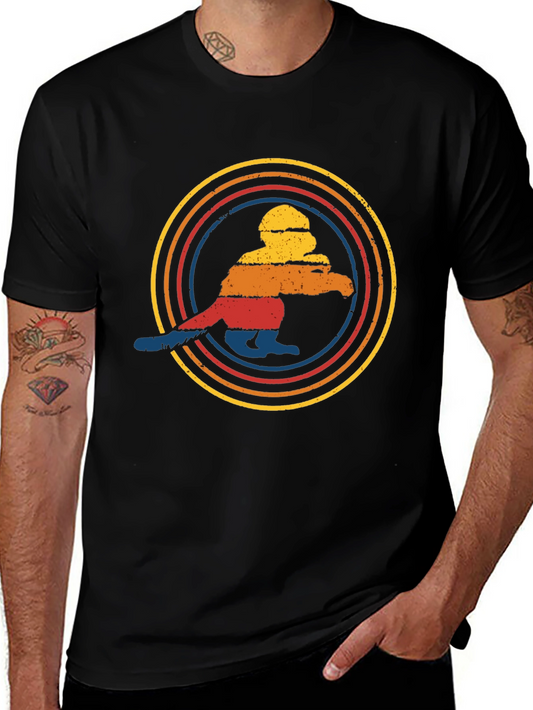 Retro Sunset Penguin Graphic Tee