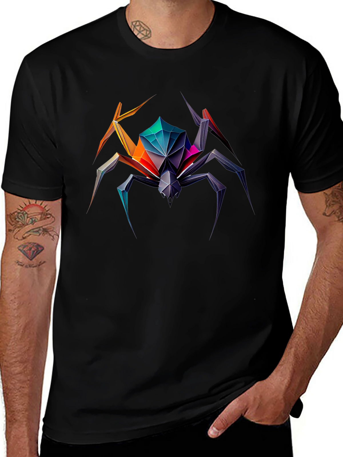 Geometric Spider Graphic T-Shirt