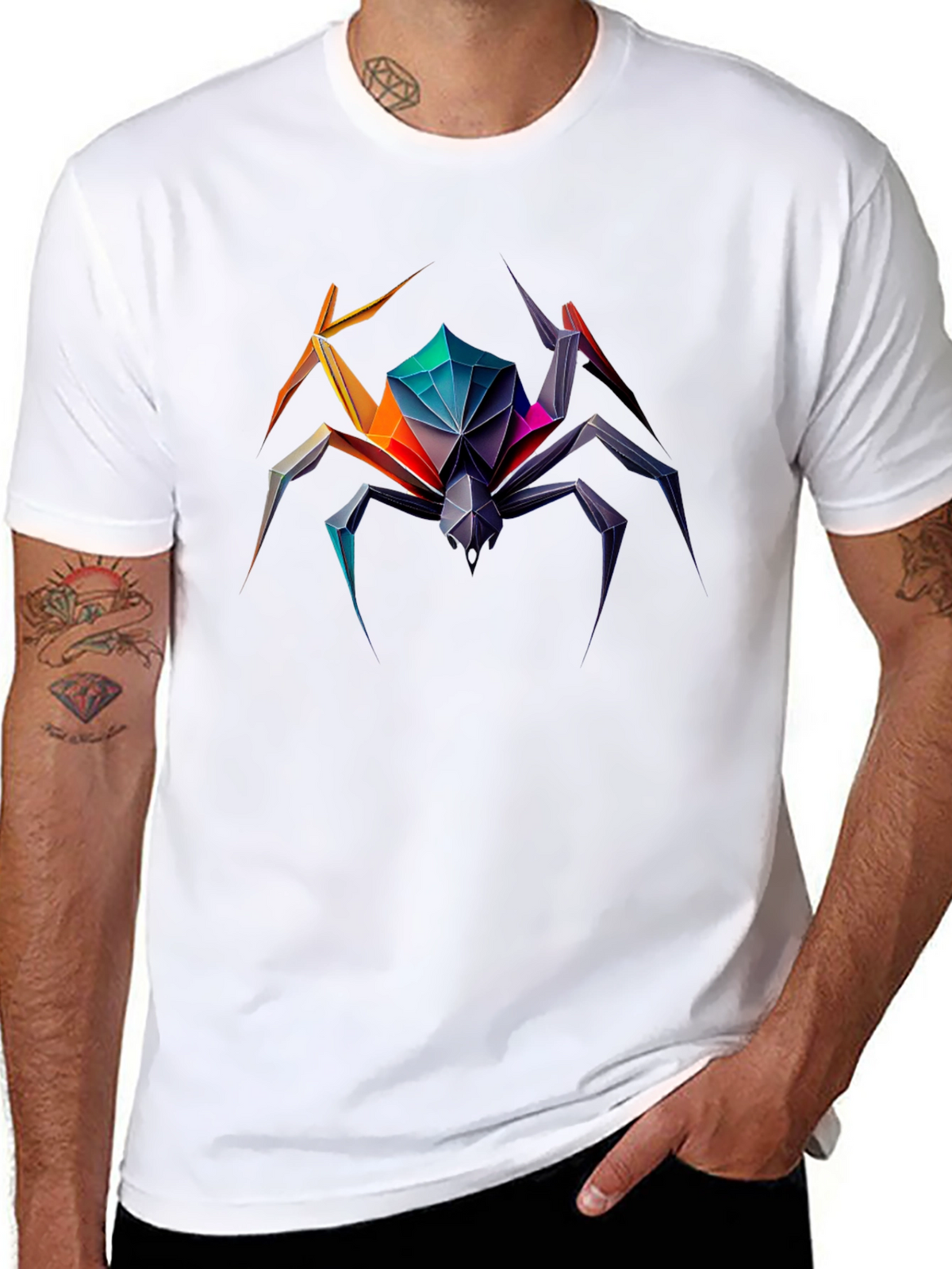 Geometric Spider Graphic T-Shirt