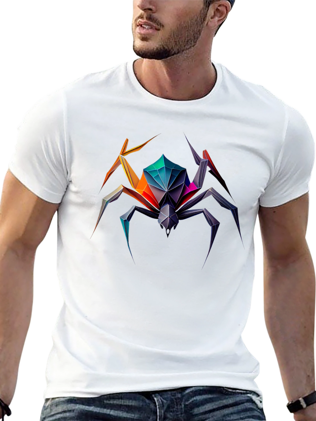 Geometric Spider Graphic T-Shirt