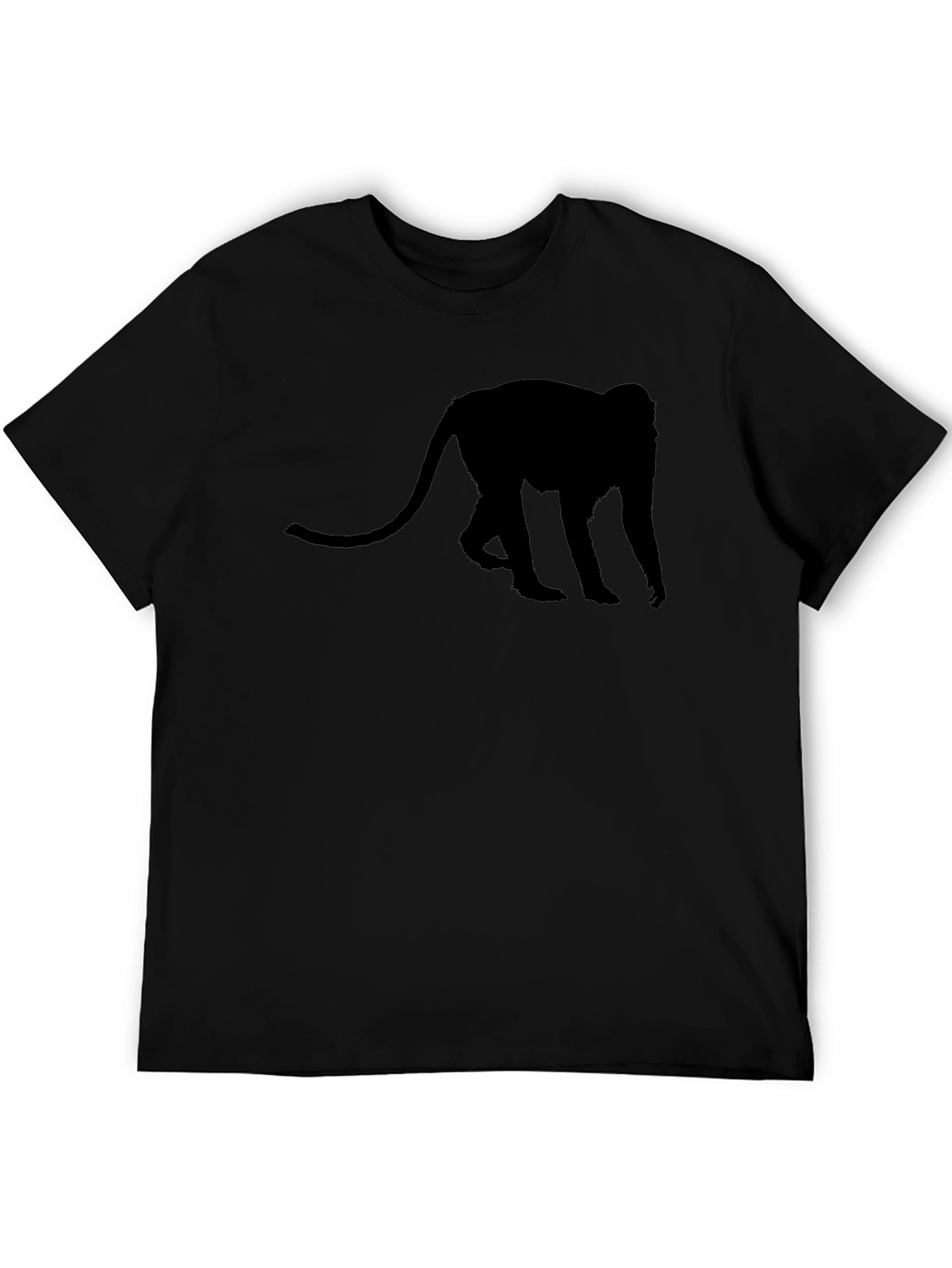 Monkey Silhouette Tee - Black Casual Comfort