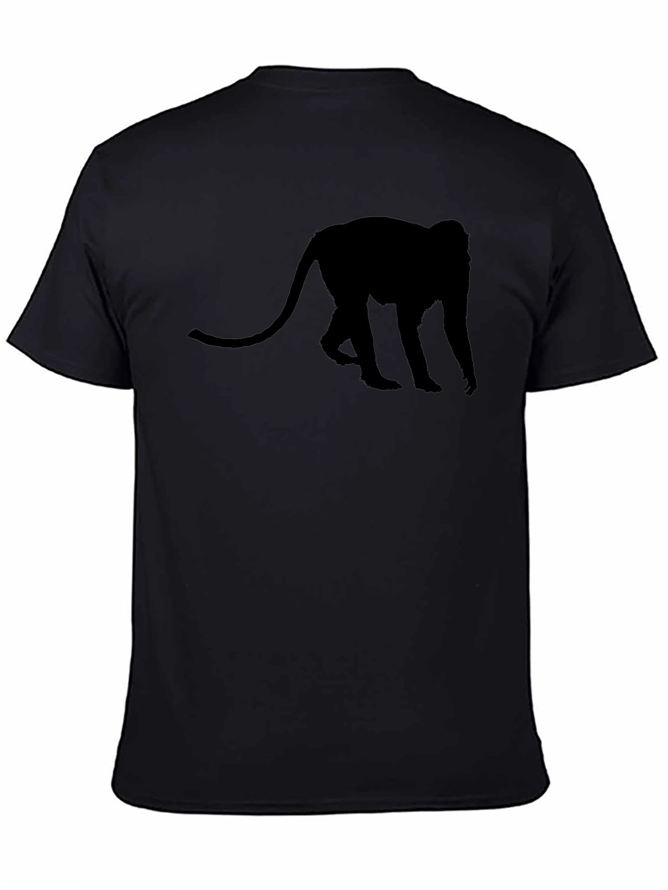 Monkey Silhouette Tee - Black Casual Comfort