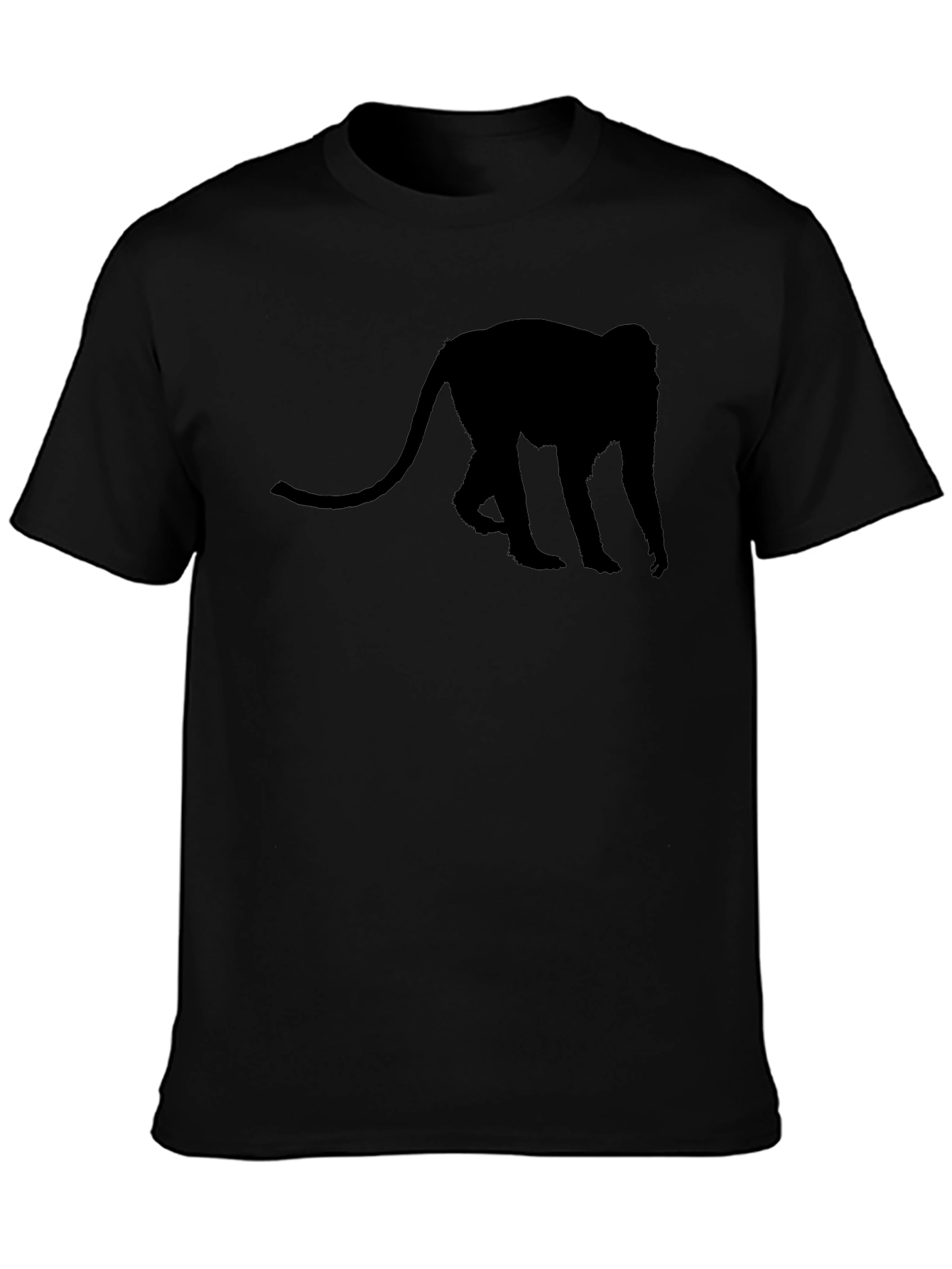 Monkey Silhouette Tee - Black Casual Comfort
