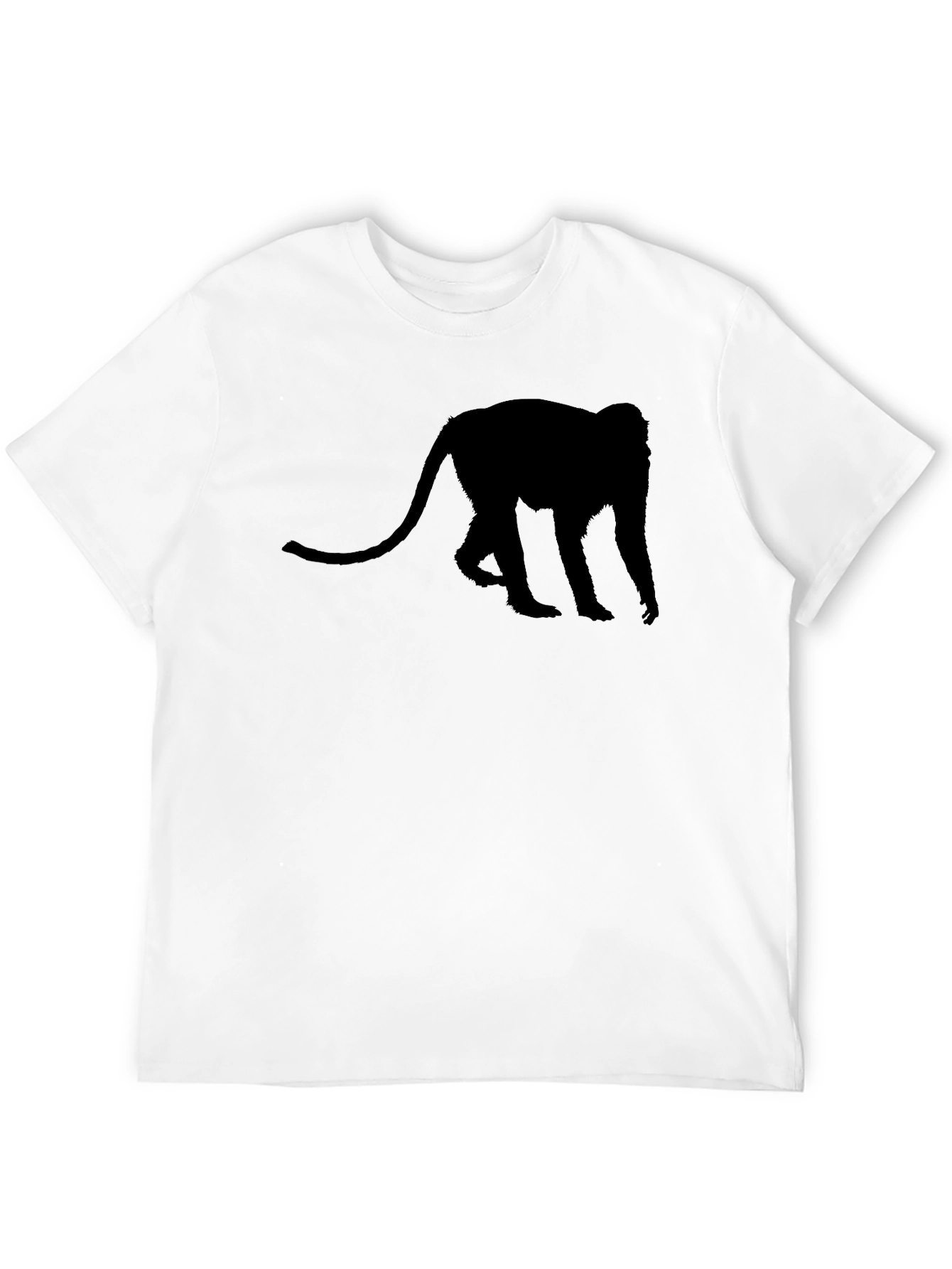Monkey Silhouette Tee - Black Casual Comfort