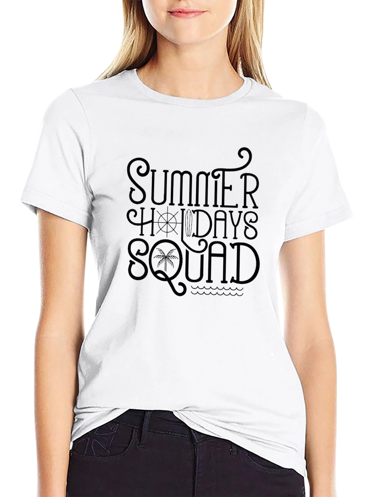 Summer Holiday Squad Black Graphic T-Shirt