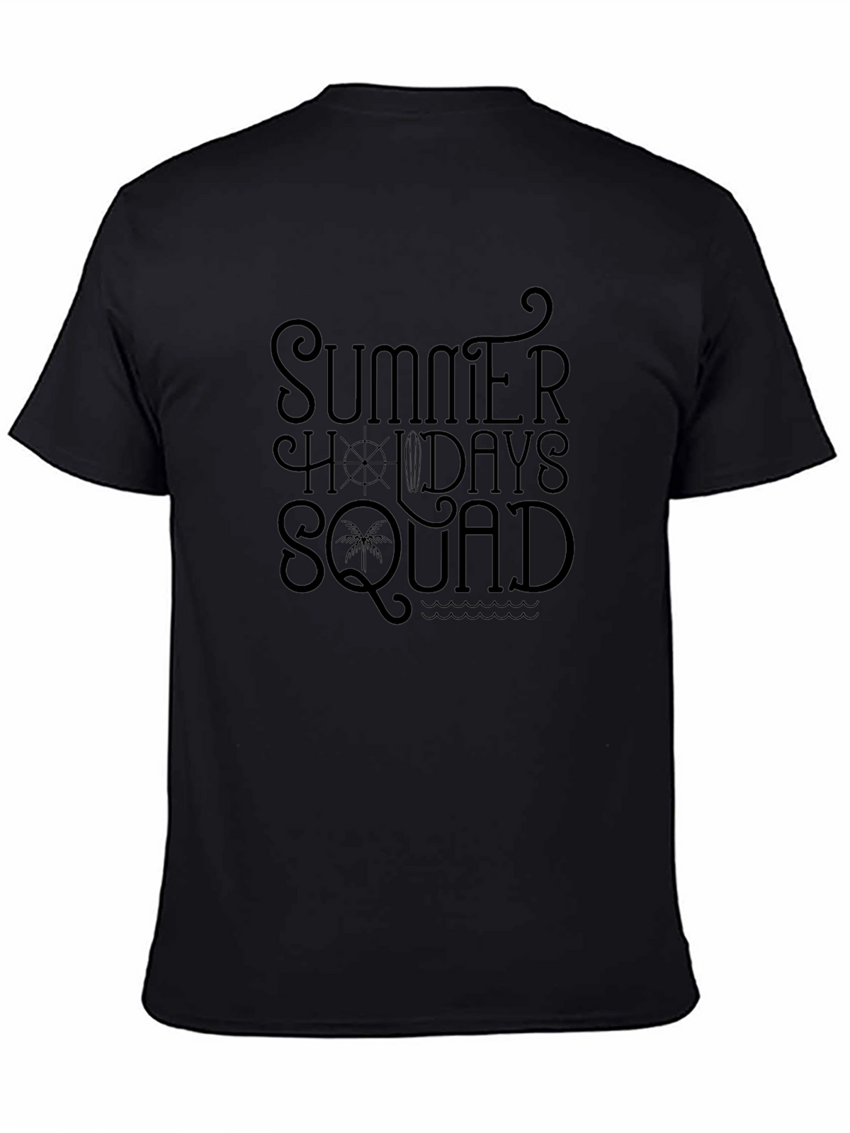 Summer Holiday Squad Black Graphic T-Shirt