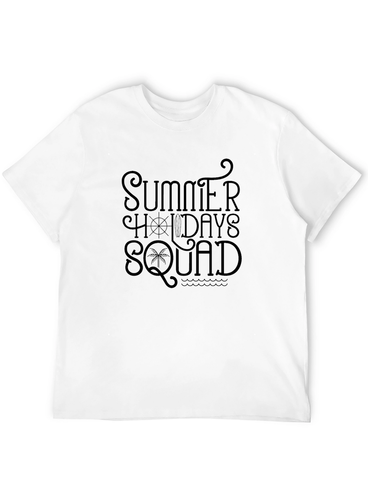 Summer Holiday Squad Black Graphic T-Shirt
