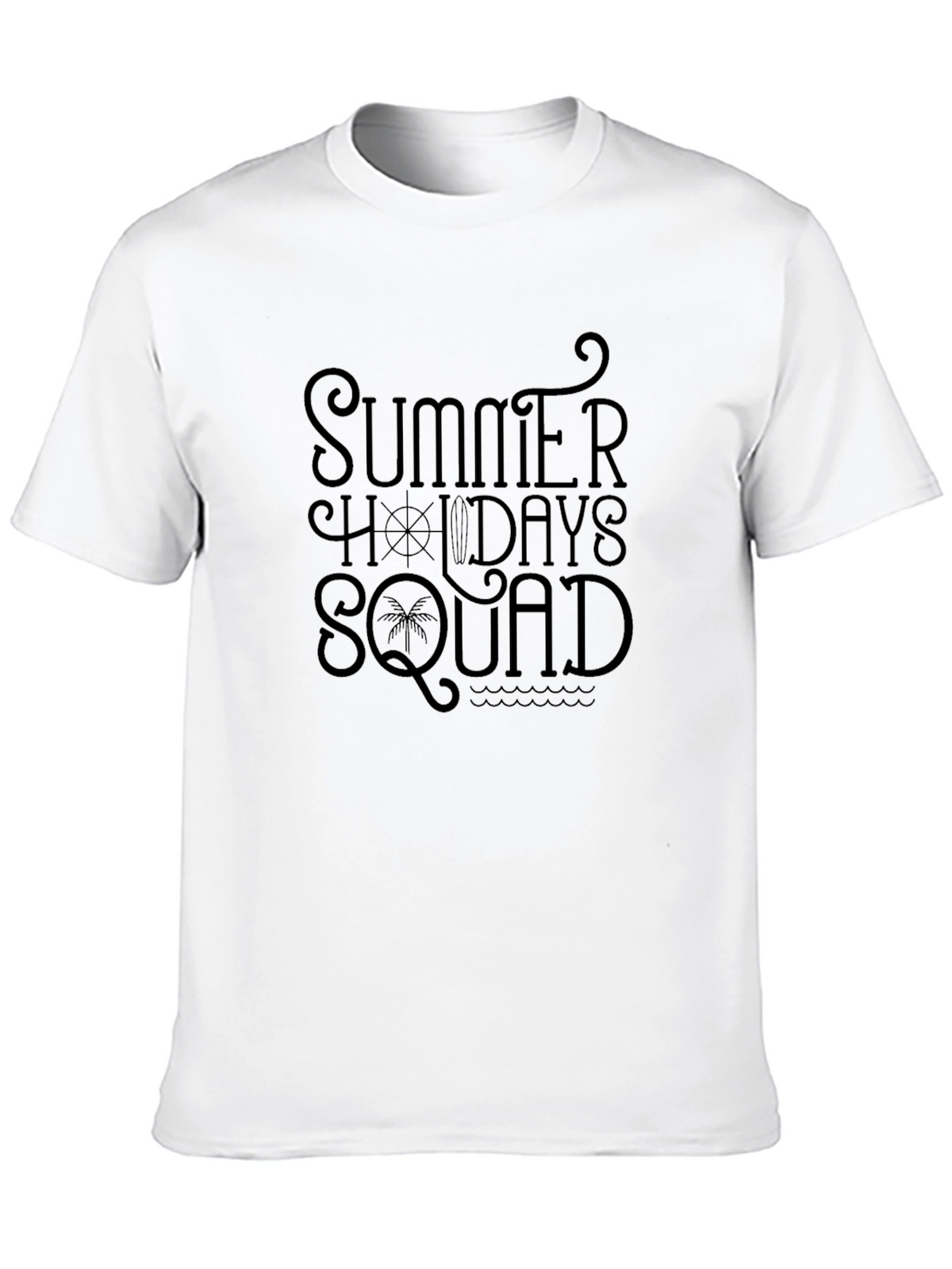 Summer Holiday Squad Black Graphic T-Shirt