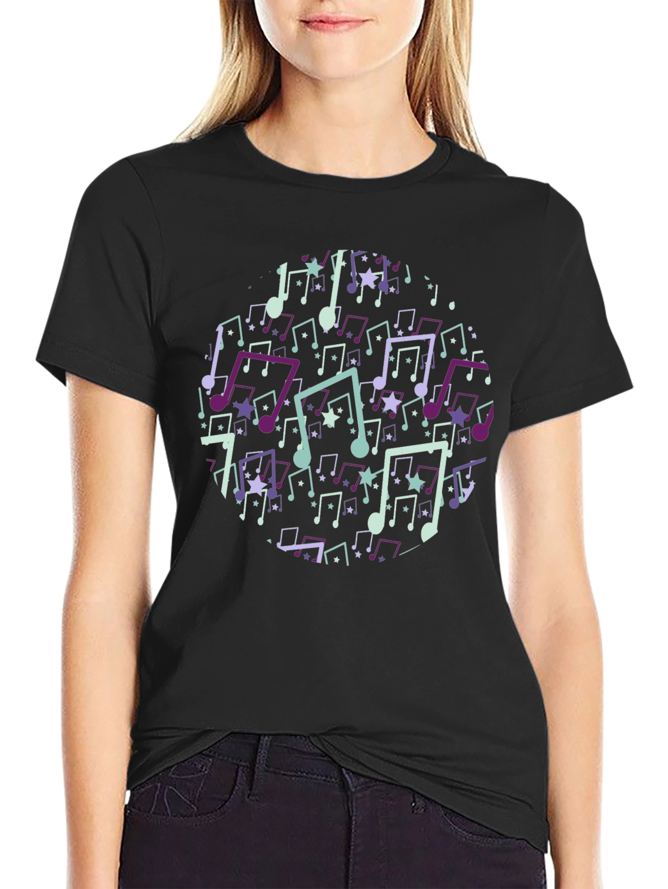 Musical Note T-Shirt - Black Cotton Tee