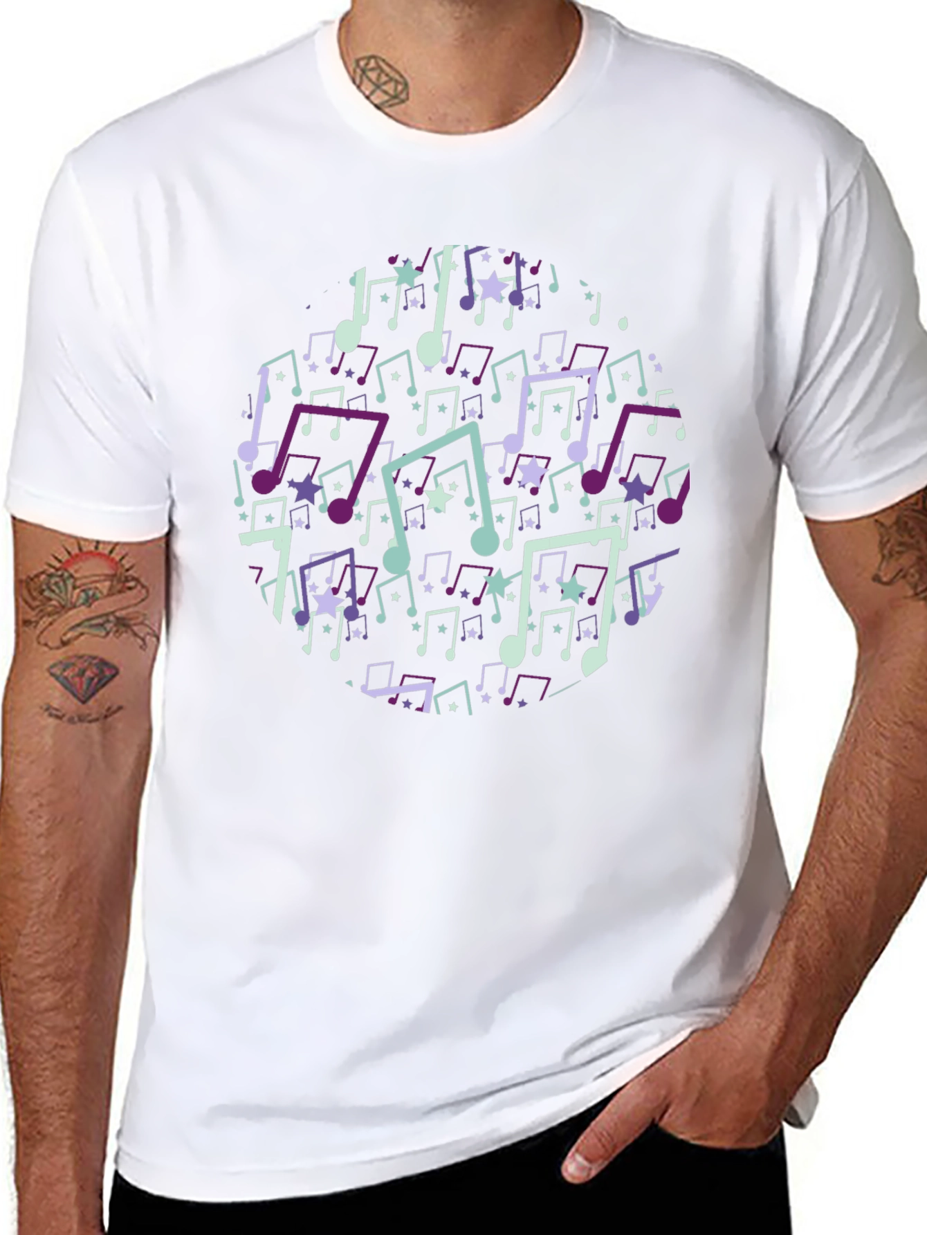Musical Note T-Shirt - Black Cotton Tee