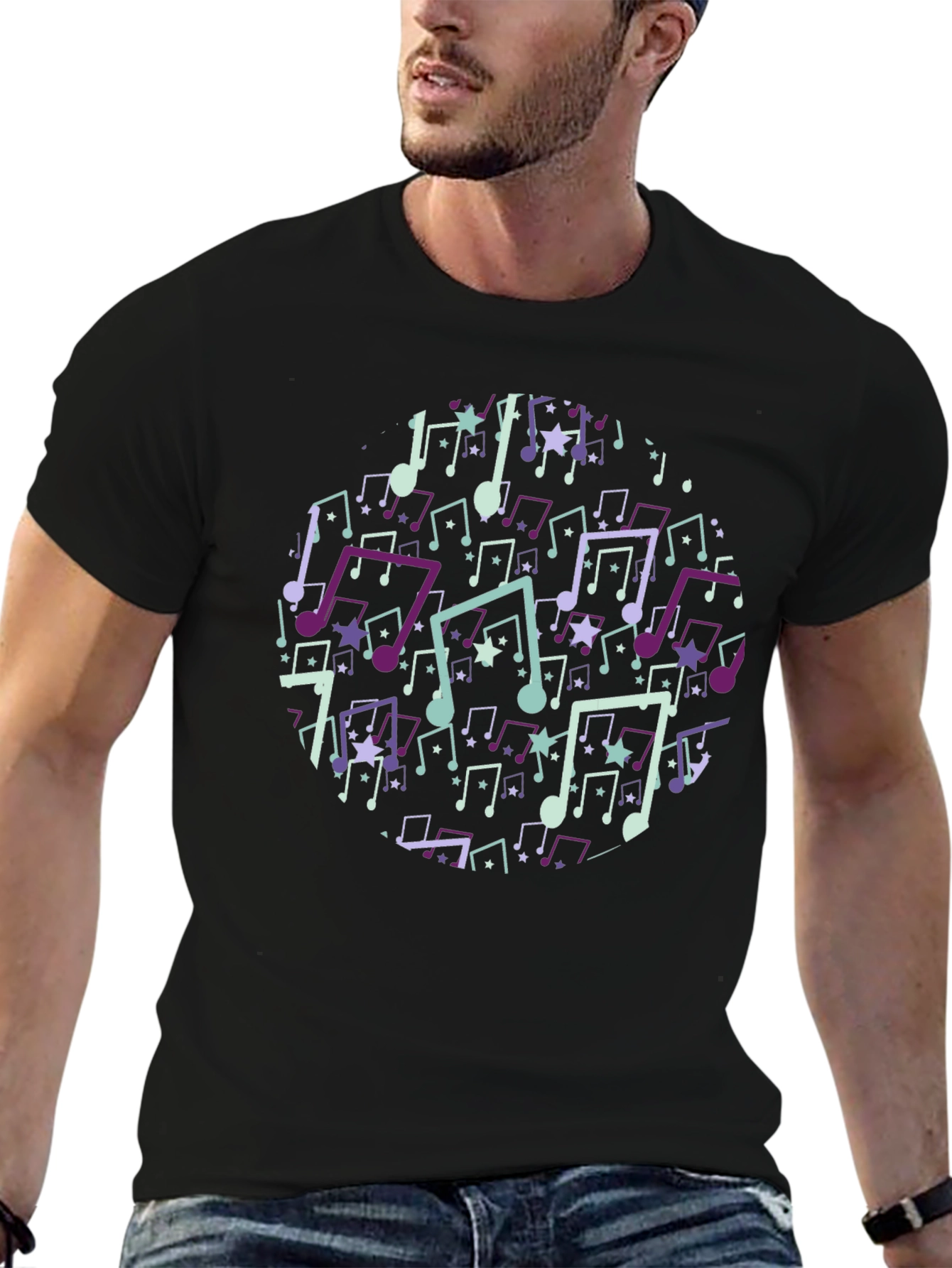 Musical Note T-Shirt - Black Cotton Tee