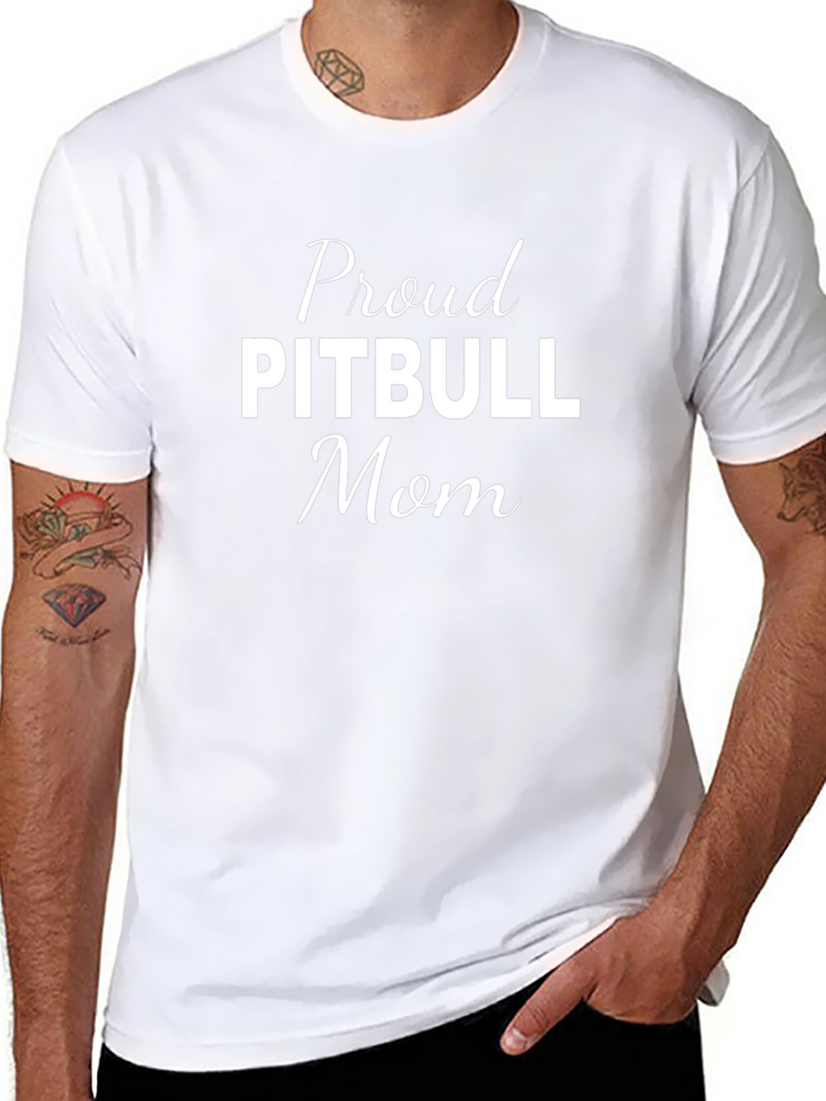 Proud Pitbull Mom T-Shirt Black Cotton