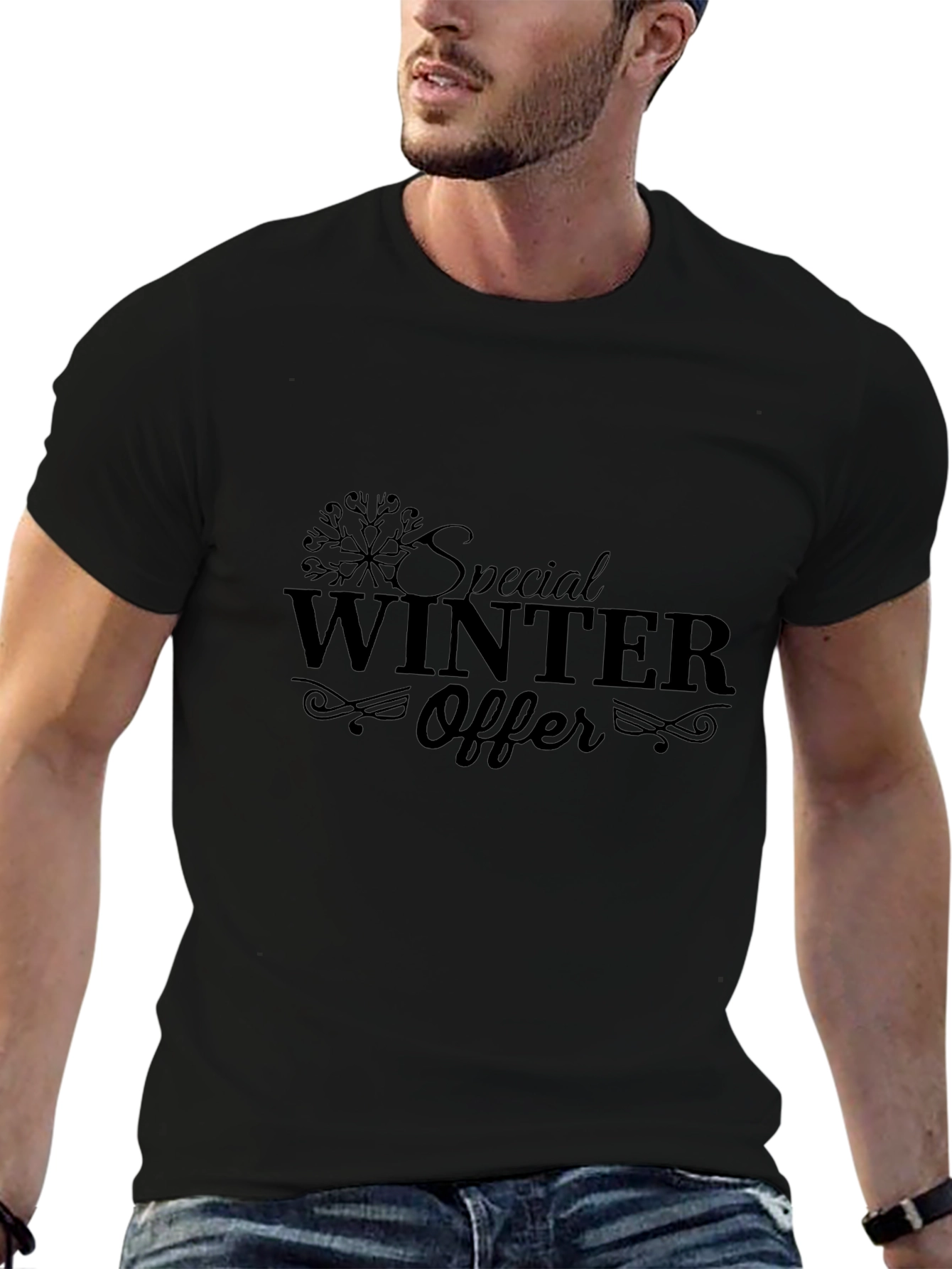 Winter Special Offer Black Graphic Tee