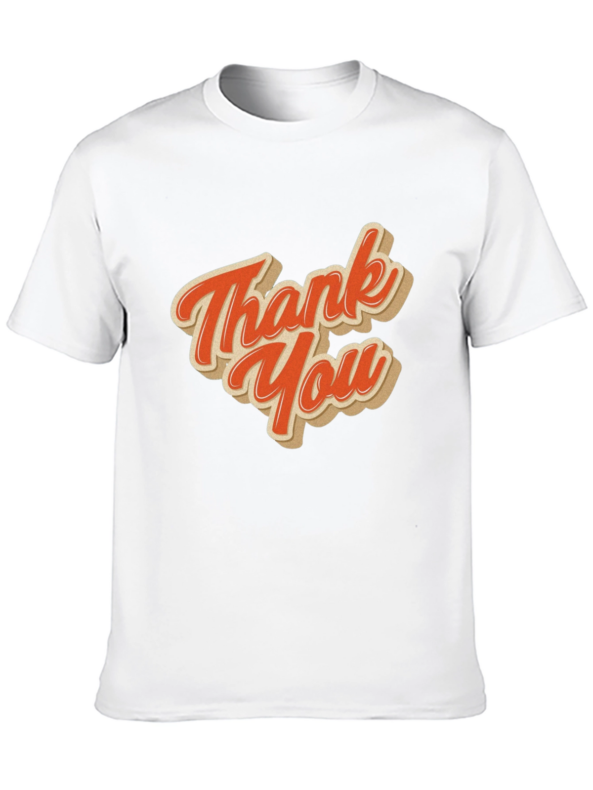 Retro Thank You Graphic Tee - Black Cotton Blend
