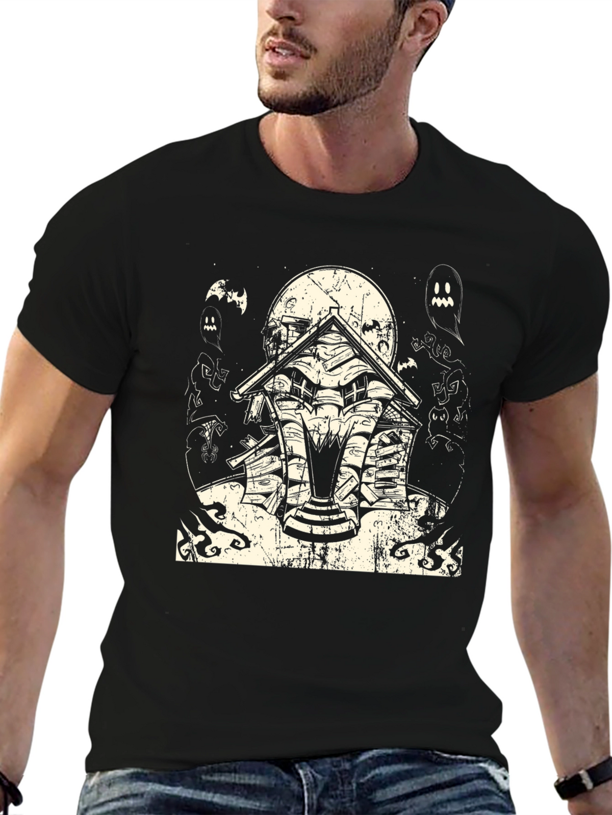 Haunted House Halloween Graphic Tee