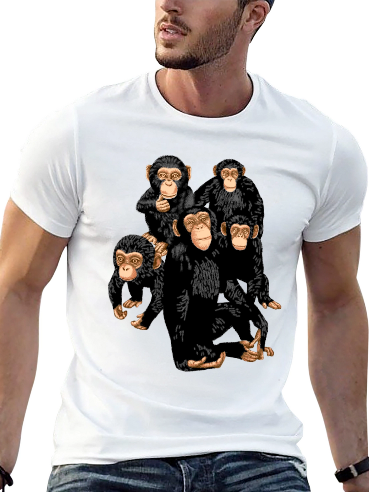 Monkey Business Graphic Tee - Black Cotton