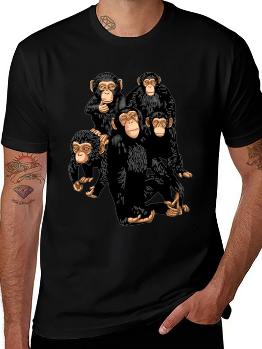Monkey Business Graphic Tee - Black Cotton