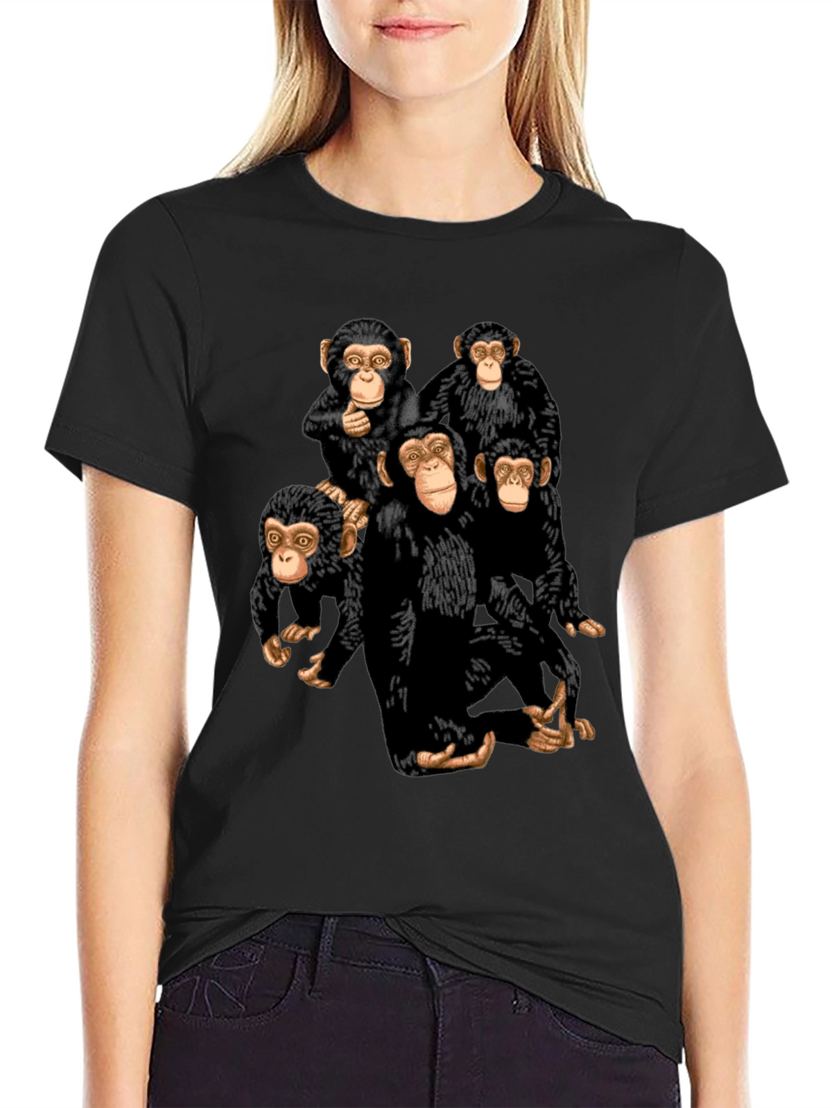 Monkey Business Graphic Tee - Black Cotton