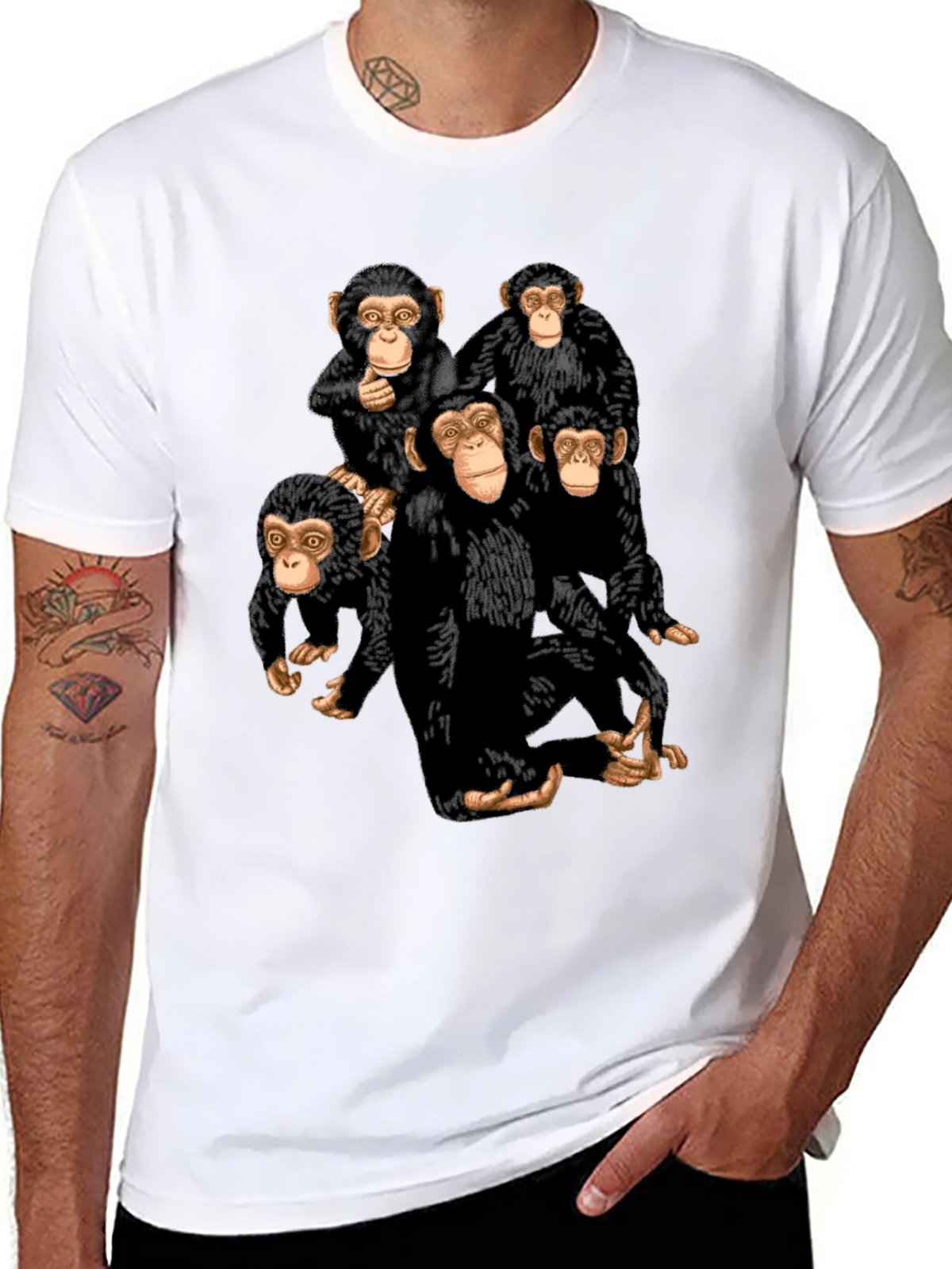 Monkey Business Graphic Tee - Black Cotton
