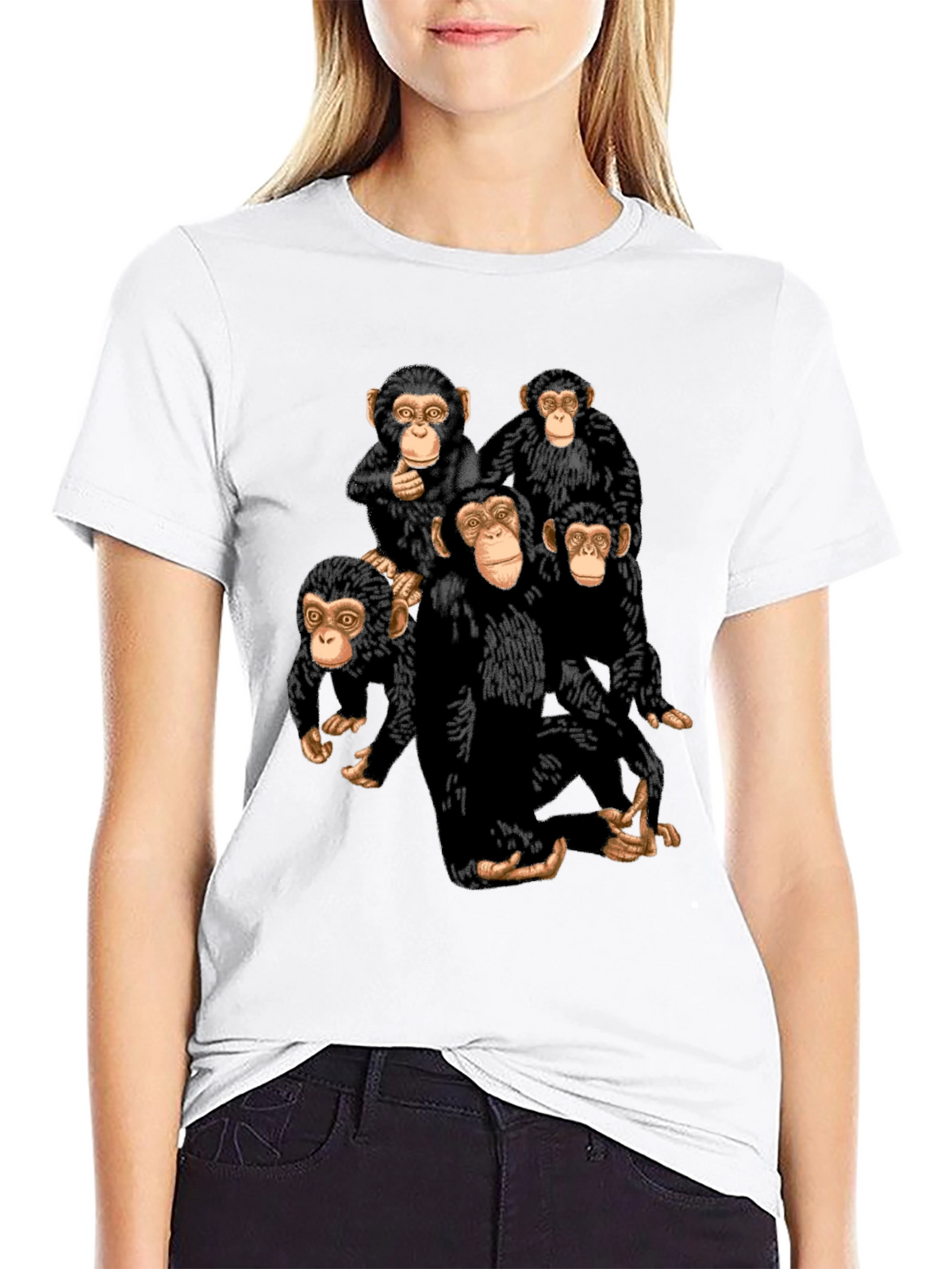 Monkey Business Graphic Tee - Black Cotton
