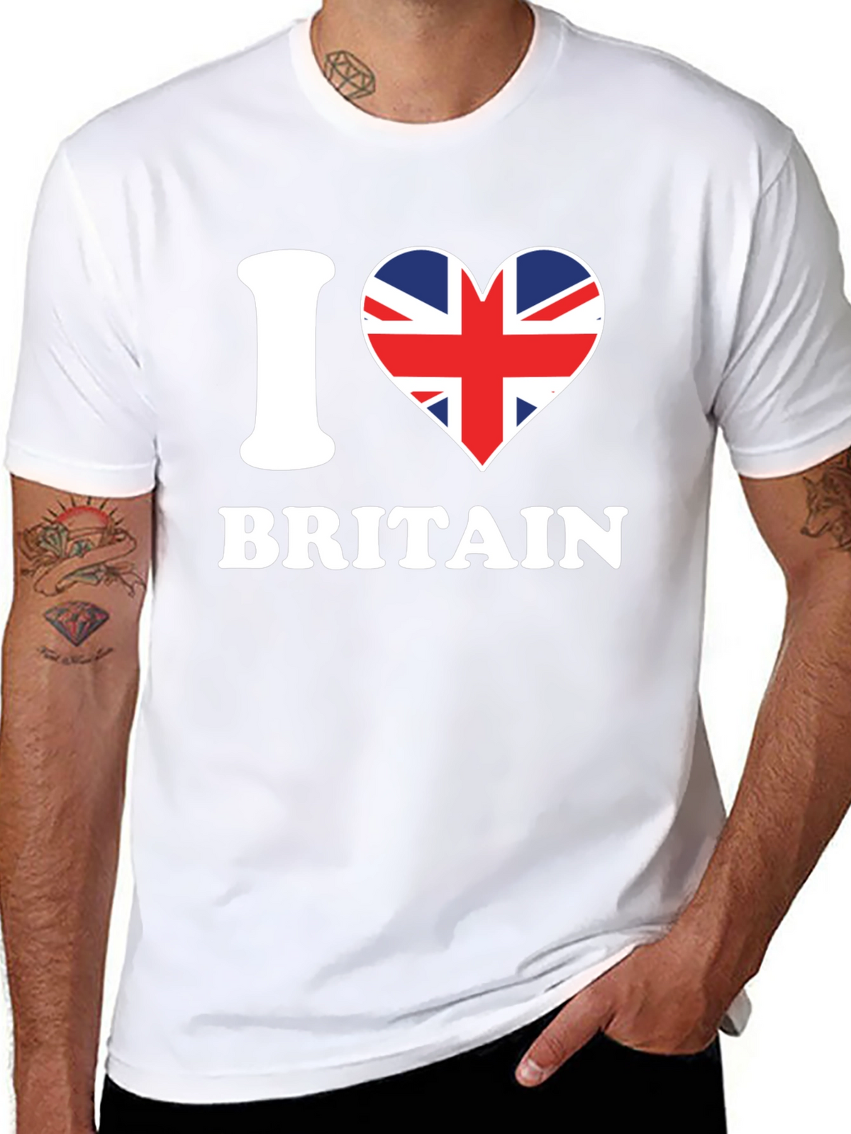 I Love Britain T-Shirt - Union Jack Heart Design