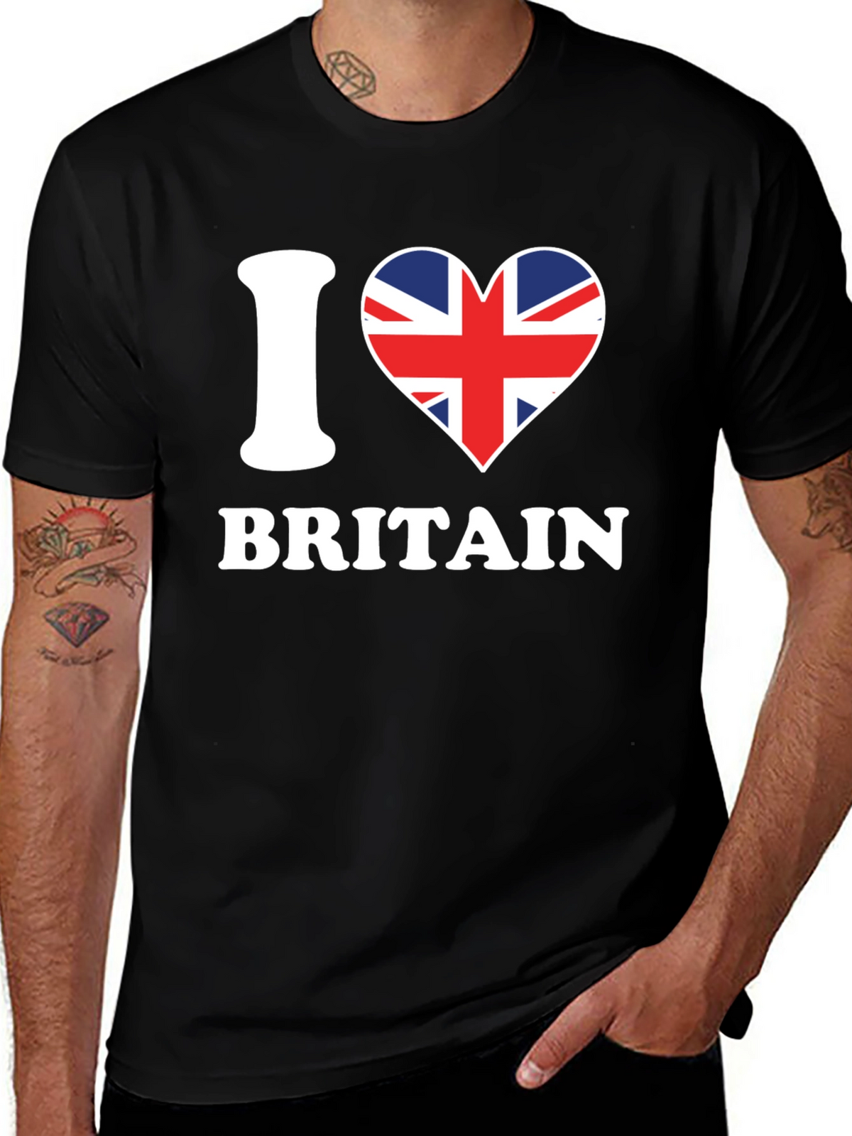 I Love Britain T-Shirt - Union Jack Heart Design