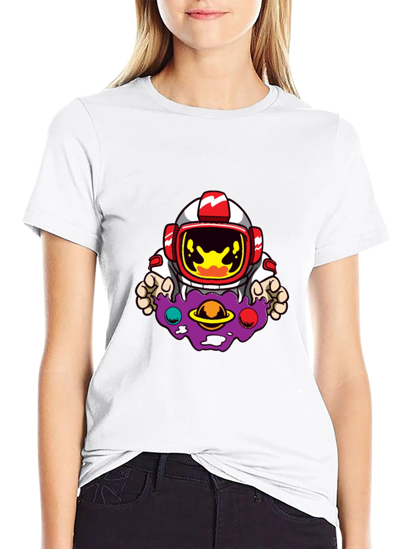 Astronaut Galaxy Graphic Black T-Shirt
