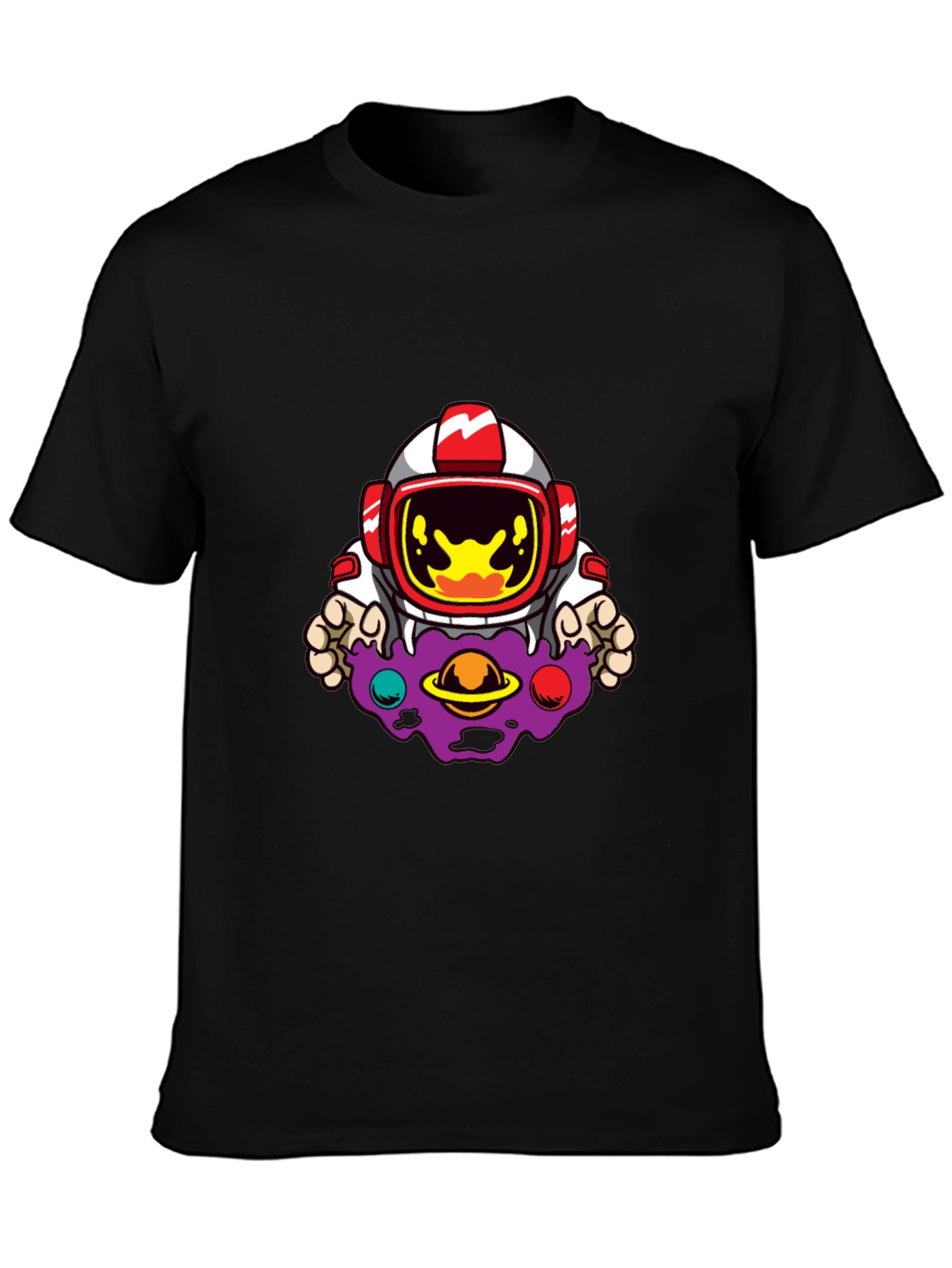 Astronaut Galaxy Graphic Black T-Shirt