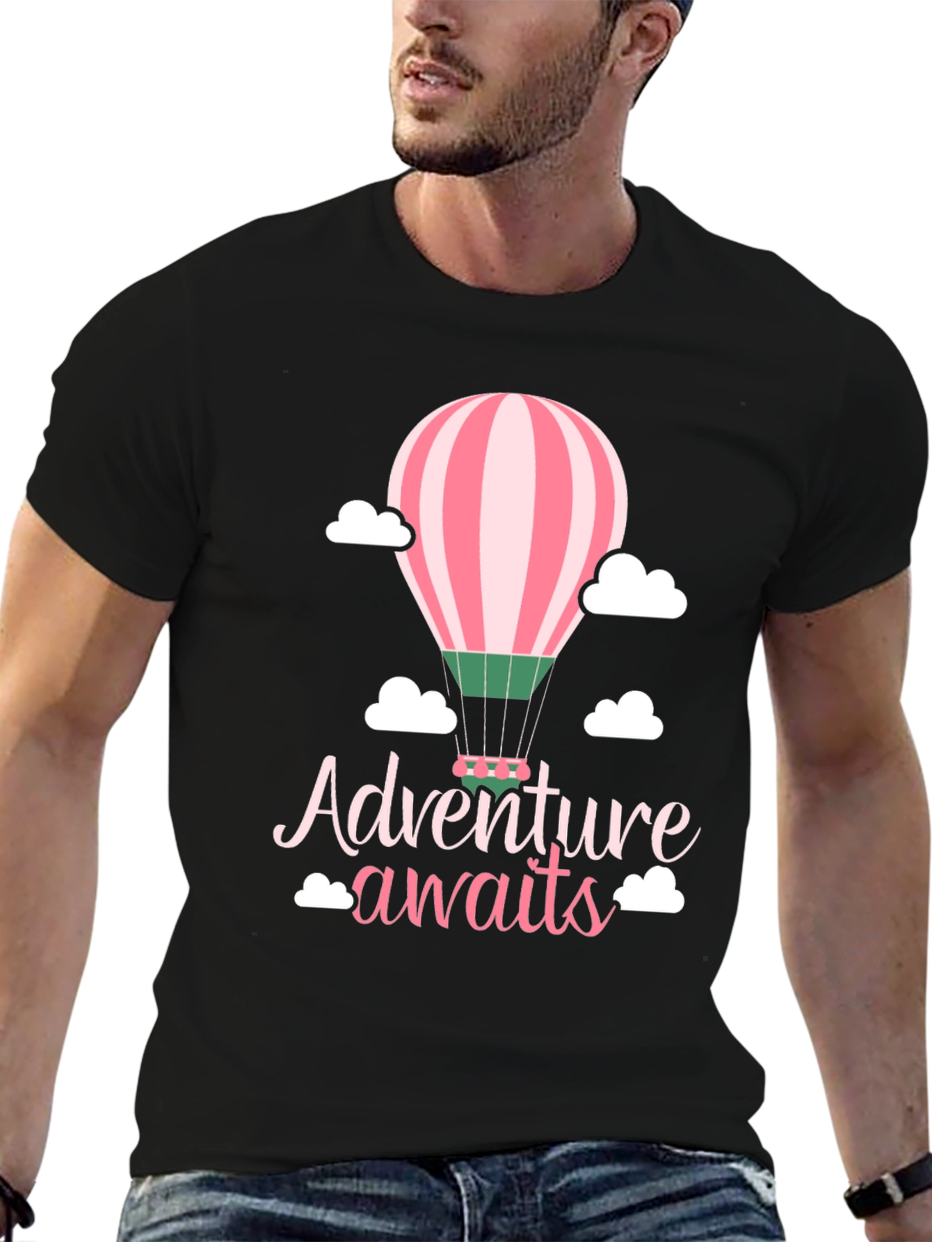 Adventure Awaits Hot Air Balloon Graphic Tee