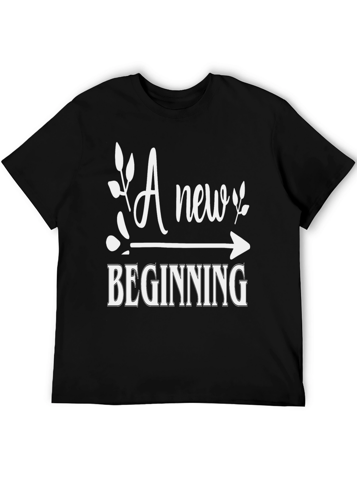 New Beginning Graphic Tee - Stylish Black Shirt