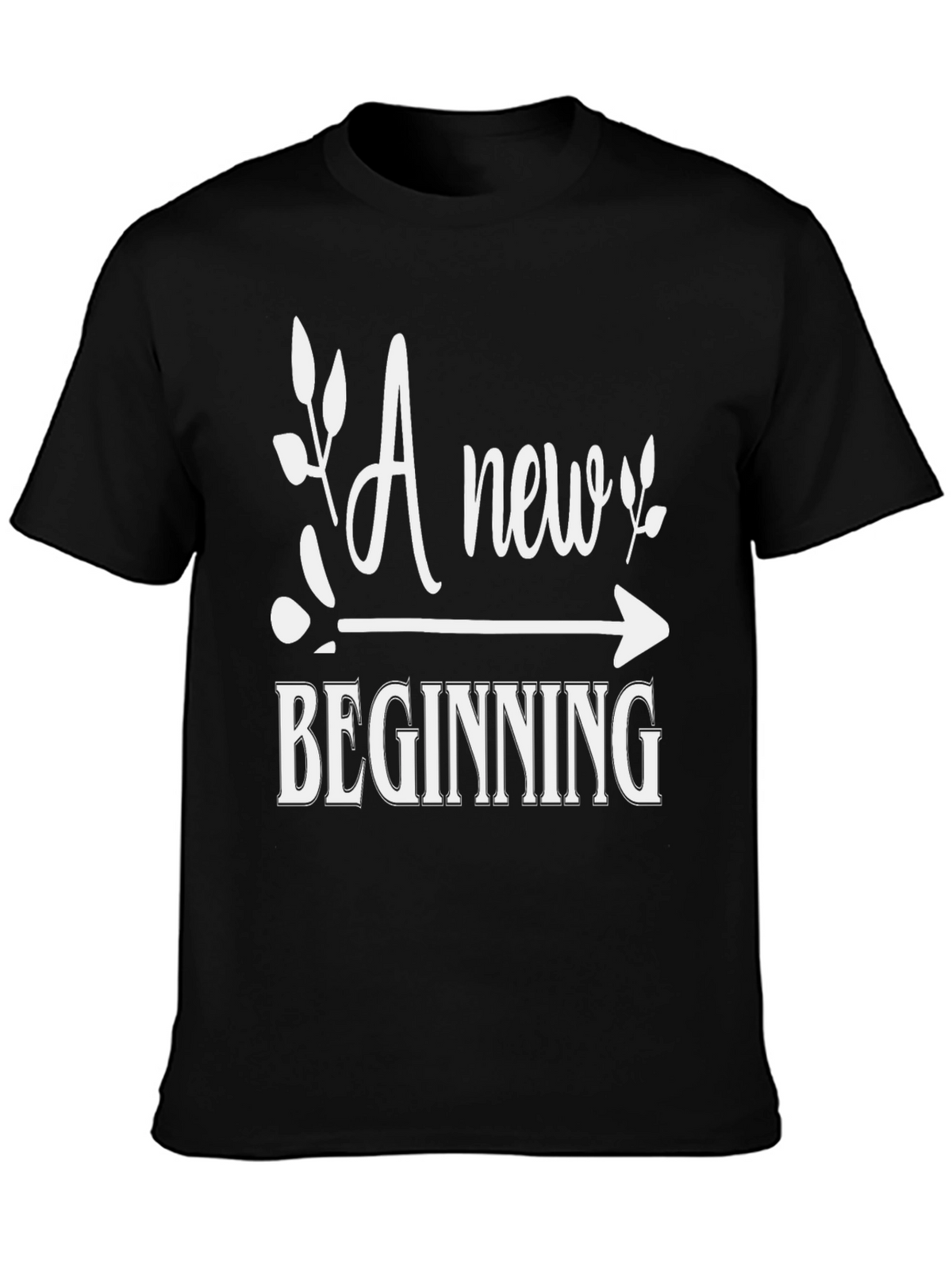 New Beginning Graphic Tee - Stylish Black Shirt