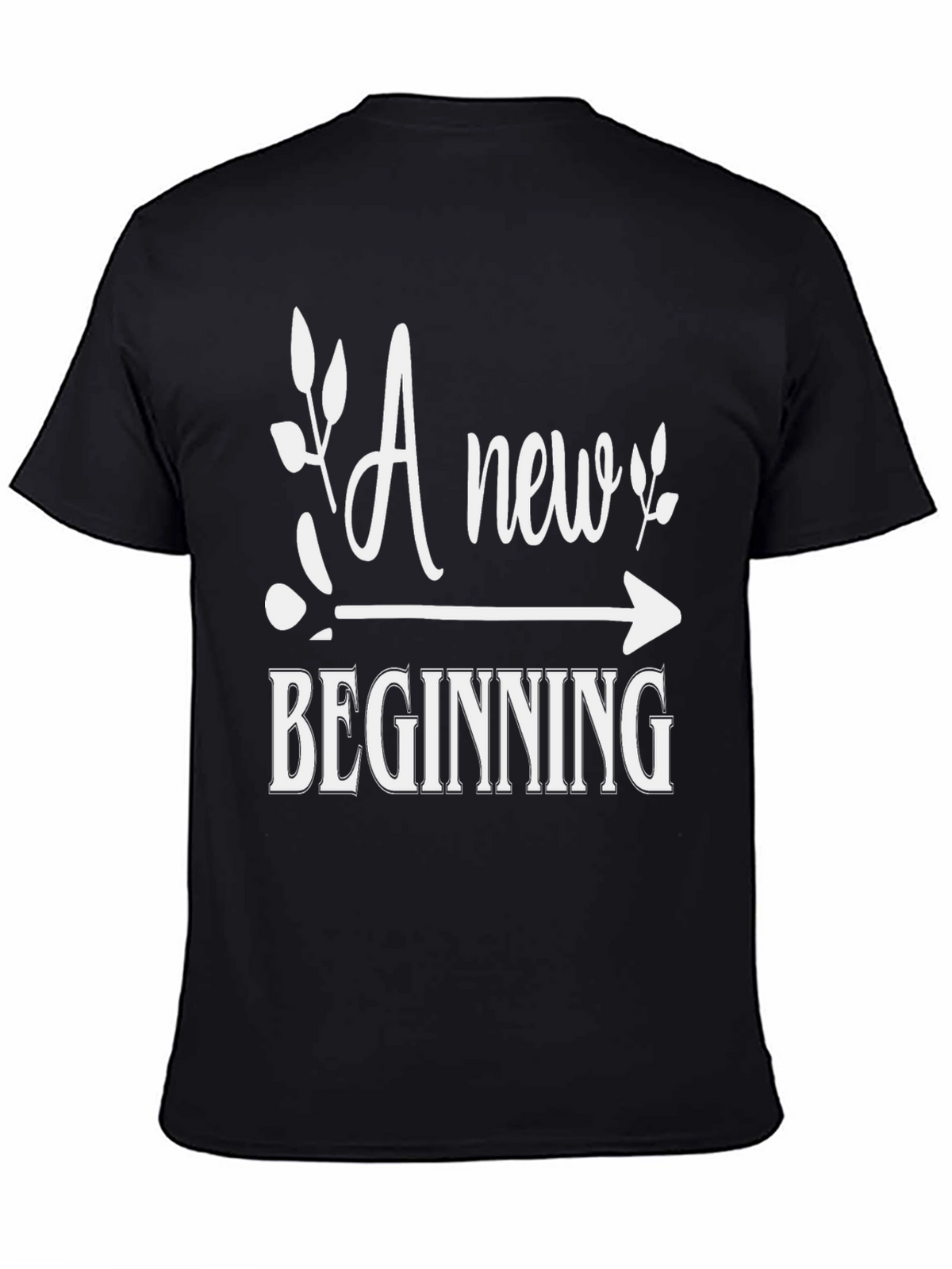 New Beginning Graphic Tee - Stylish Black Shirt