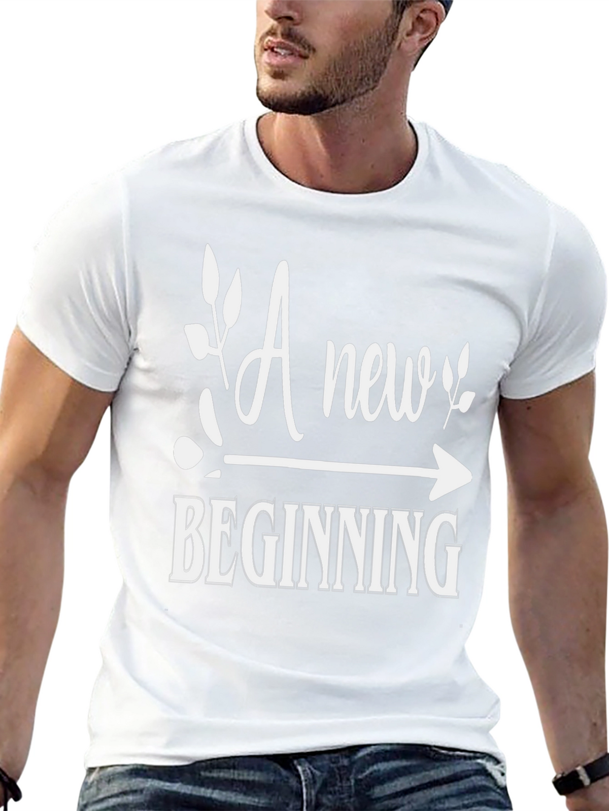 New Beginning Graphic Tee - Stylish Black Shirt