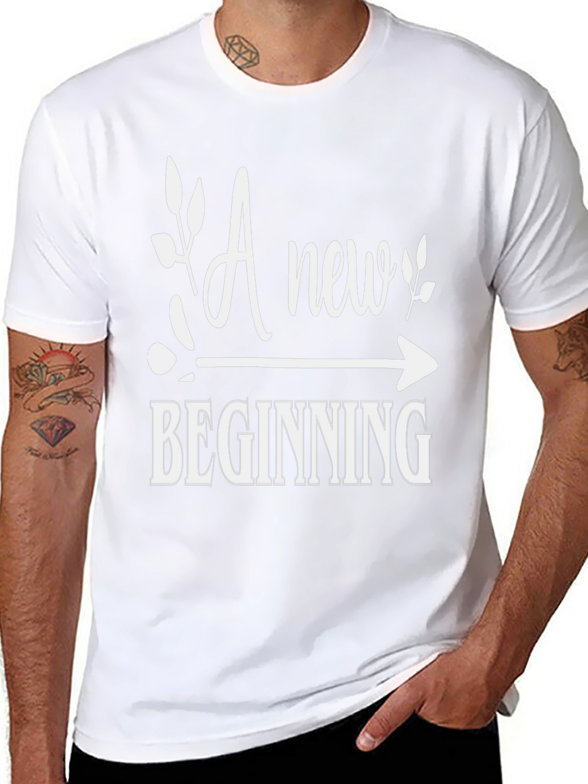 New Beginning Graphic Tee - Stylish Black Shirt