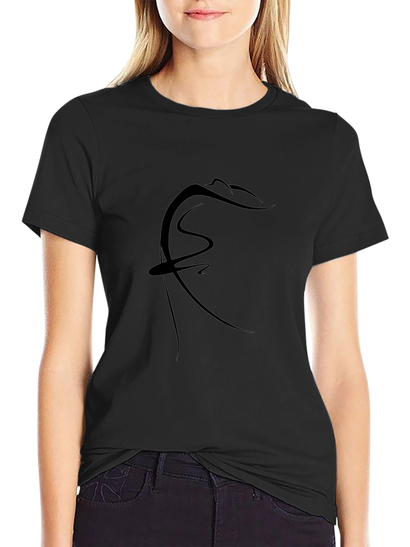 Minimalist Abstract Art Black T-Shirt