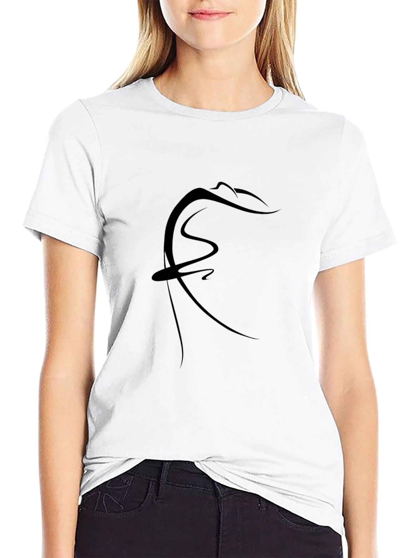 Minimalist Abstract Art Black T-Shirt